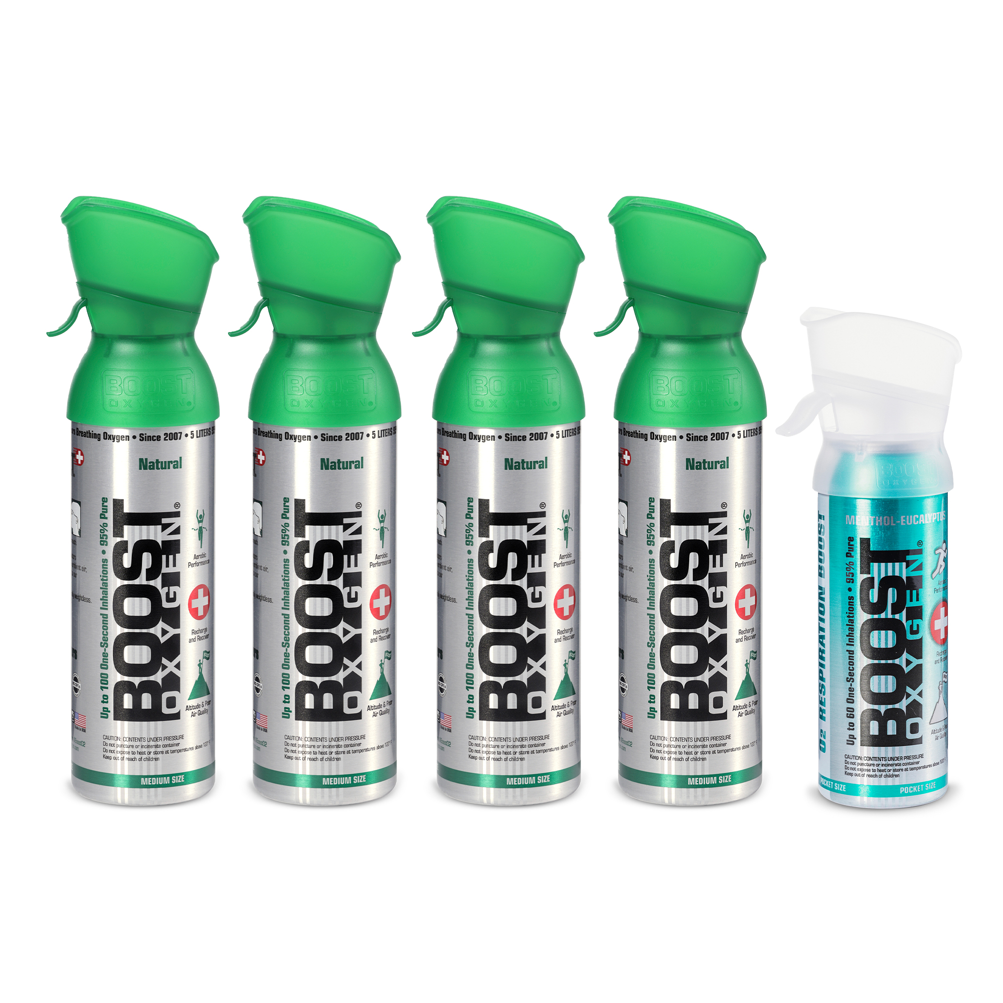 Boost Oxygen, LLC Boost Oxygen Canned 4 Portable 5 Liter Natural Oxygen