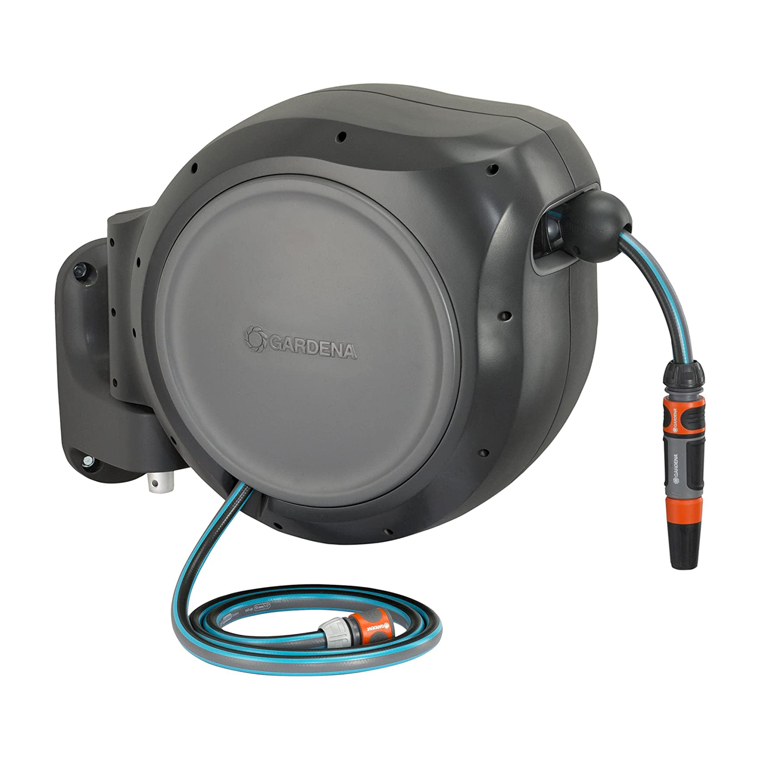 8050U Gardena Extra Long Roll Up Garden Hose with Secure Spring Loaded