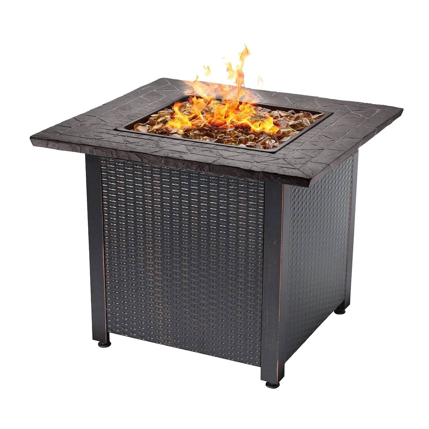 Endless Summer Decorative Push Button Start Outdoor LP Gas Fire Pit ...