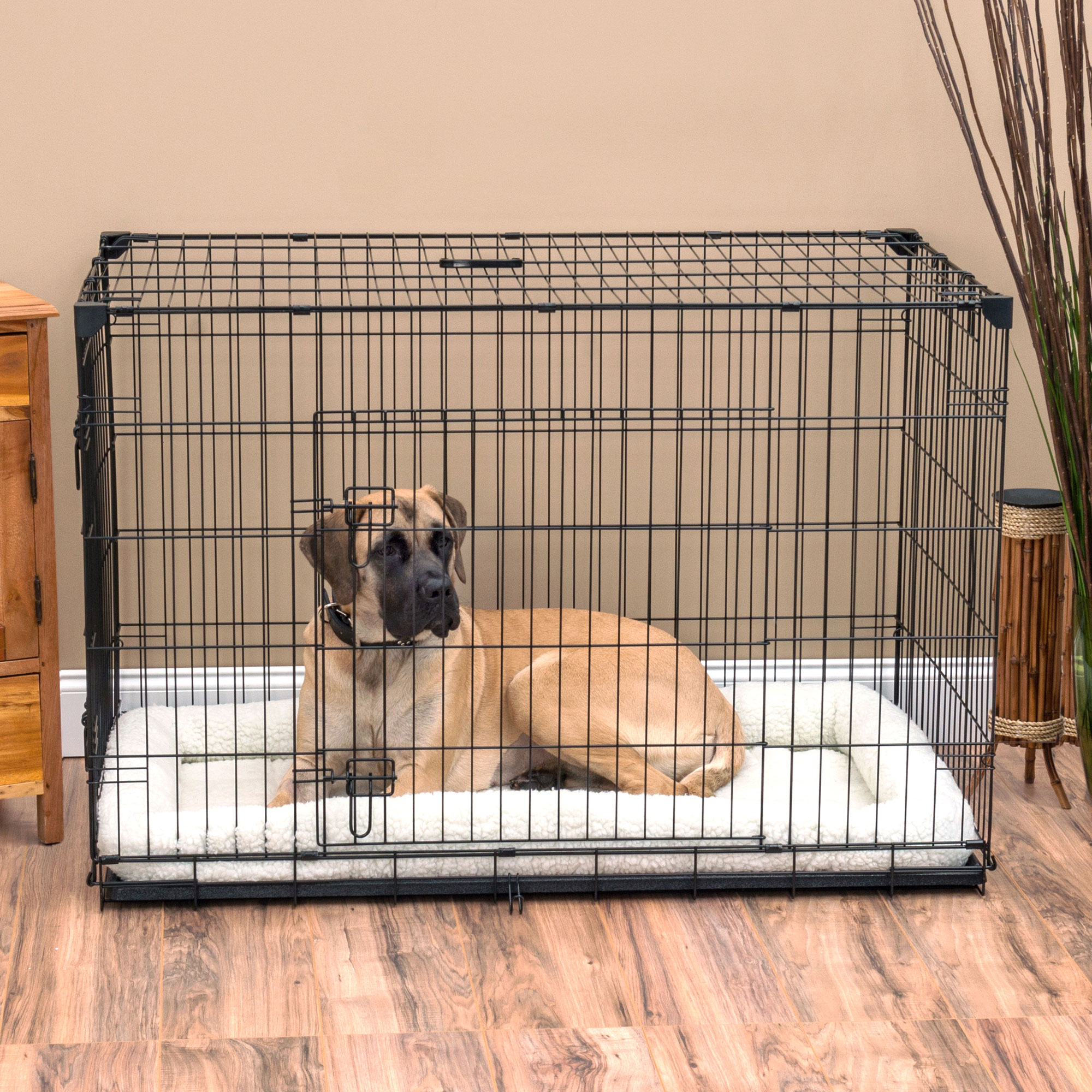 Lucky Dog 2 Door Training Kennel Handle & Removable Pan for Large