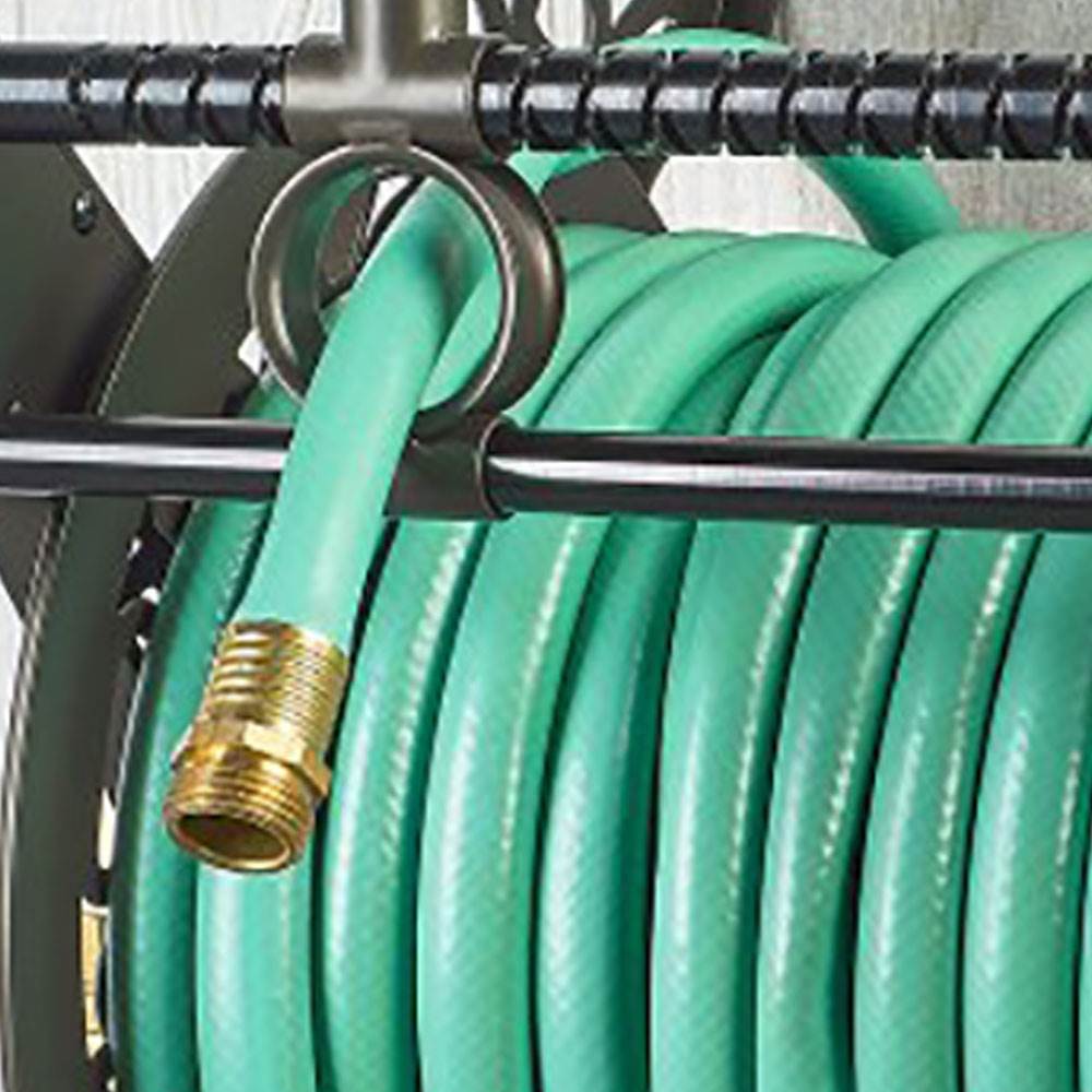 Liberty Garden Wall Mounted Heavy Gauge Aluminum Hanging Hose Reel with