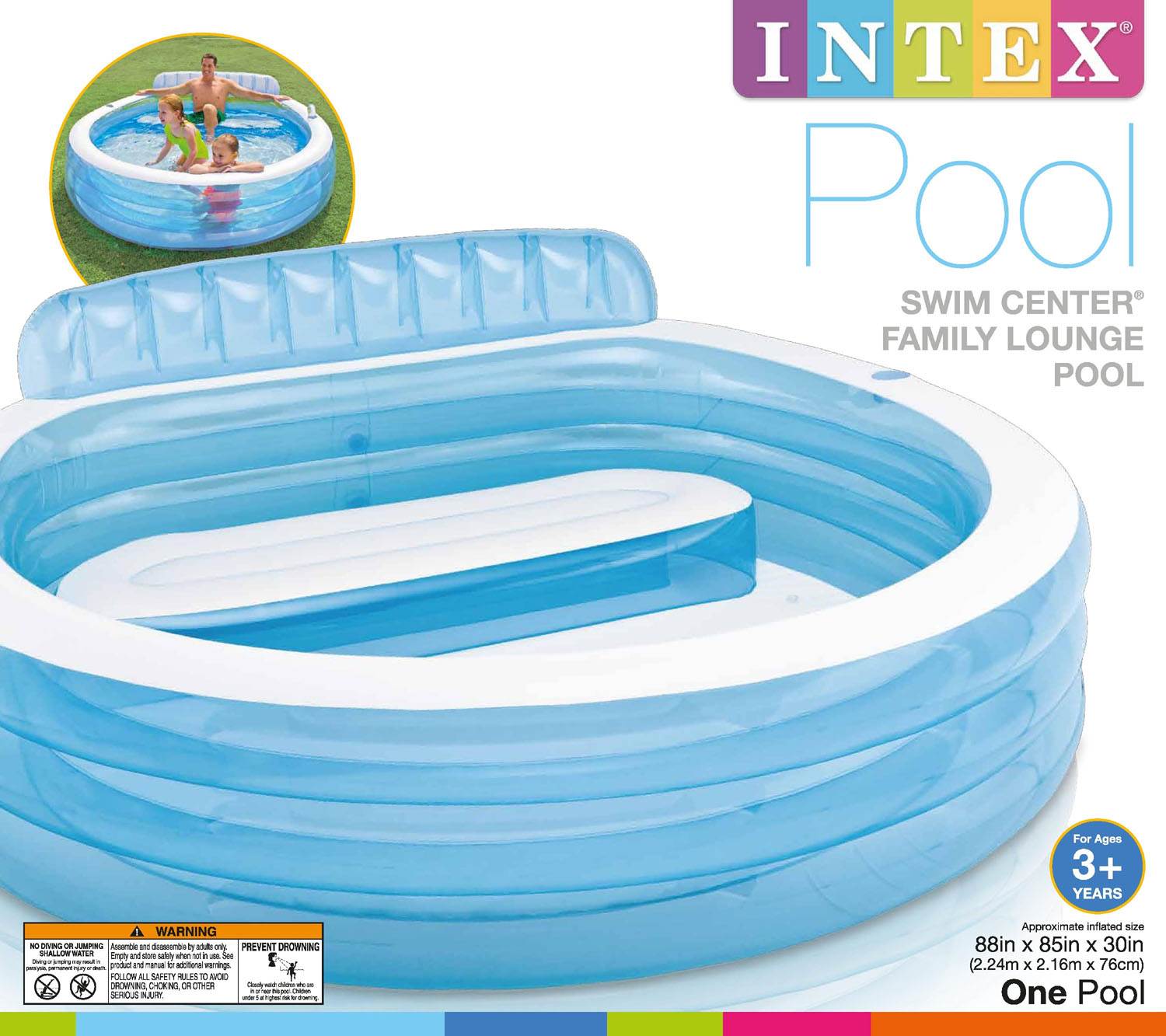 intex swim center family inflatable lounge pool