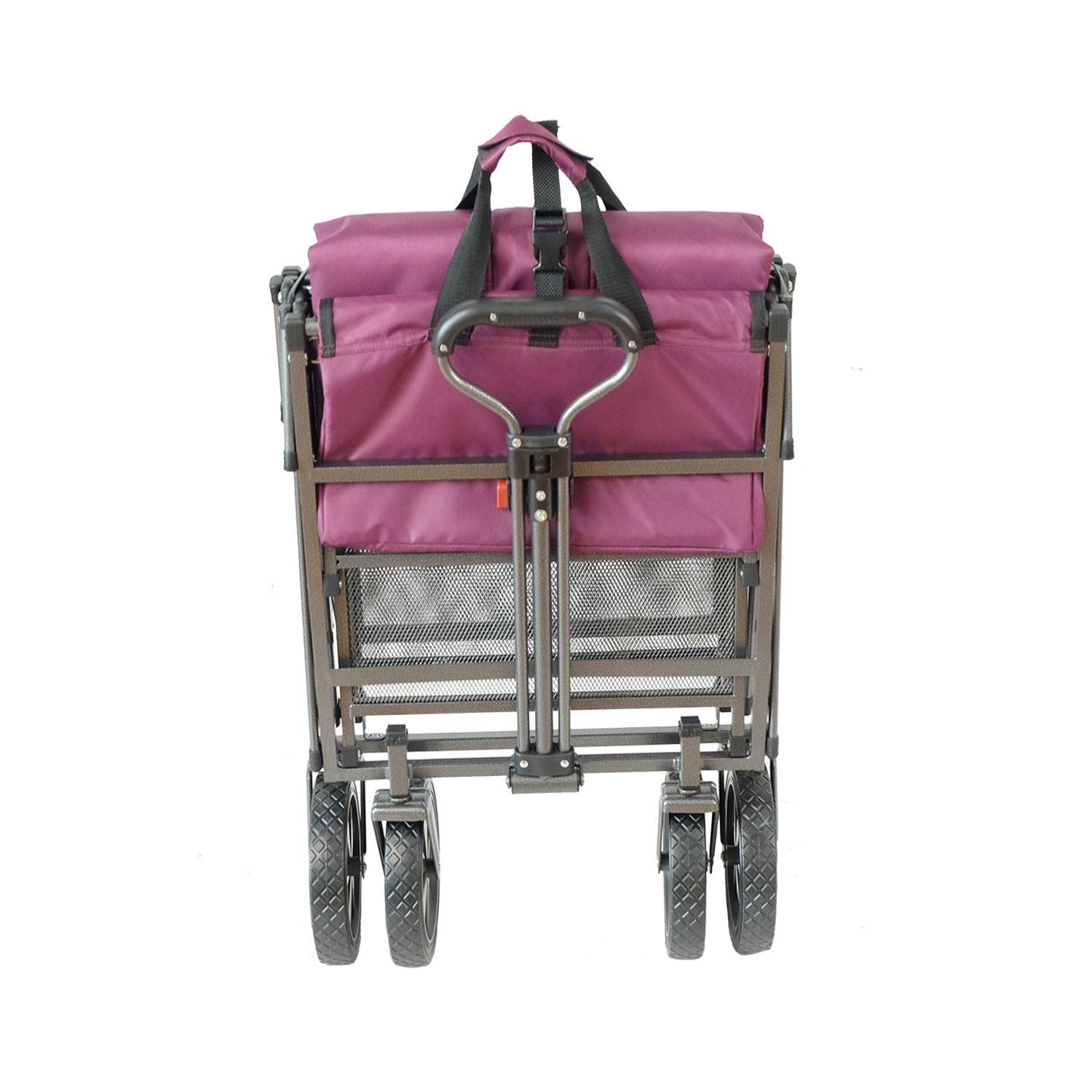 Mac Sports Heavy Duty Steel Double Decker Collapsible Yard Cart Wagon