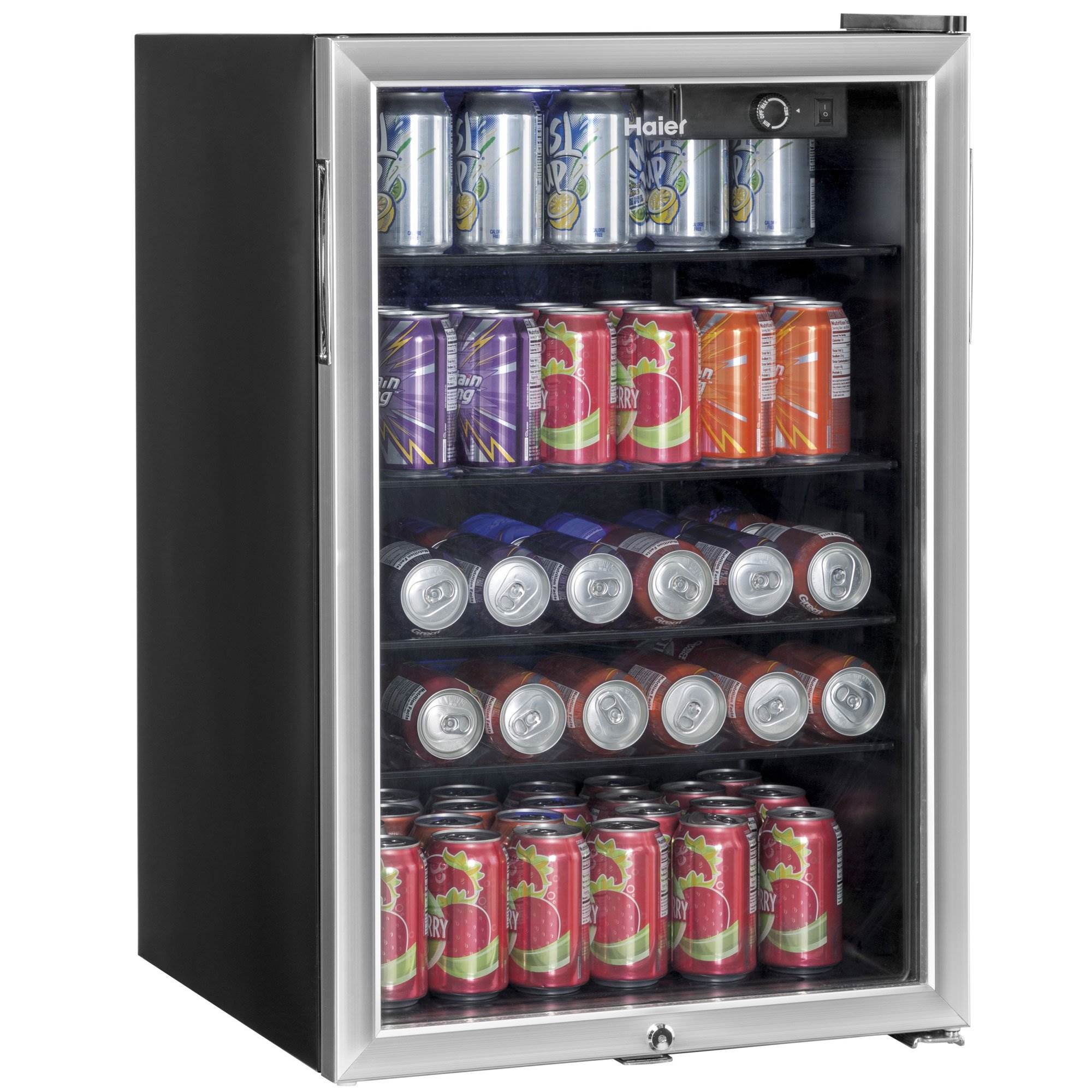Haier 150 Can Capacity Stainless Cooler & Compact Beverage Center (For