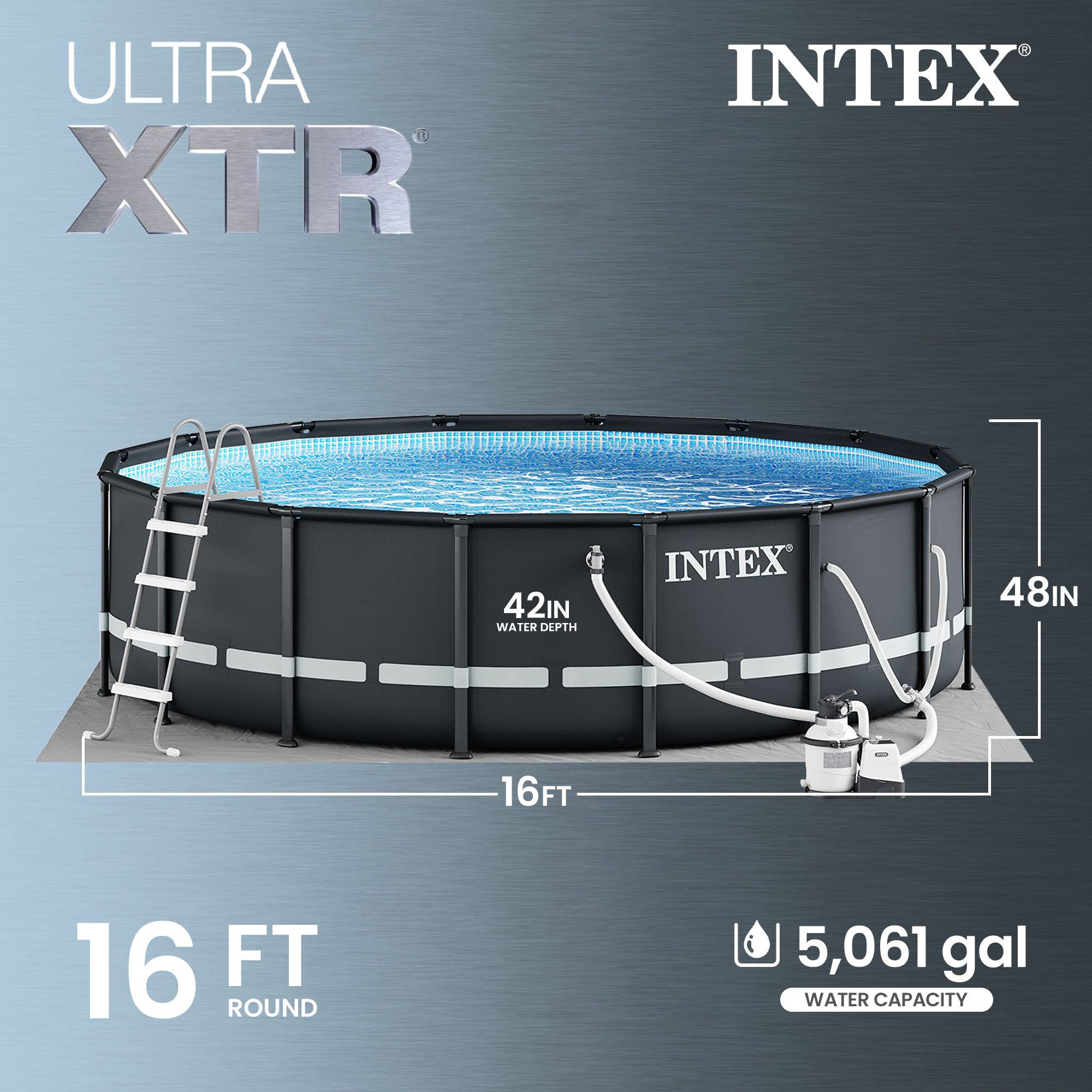 Intex Ultra XTR 16ft x 48in Outdoor Frame Above Ground Swimming