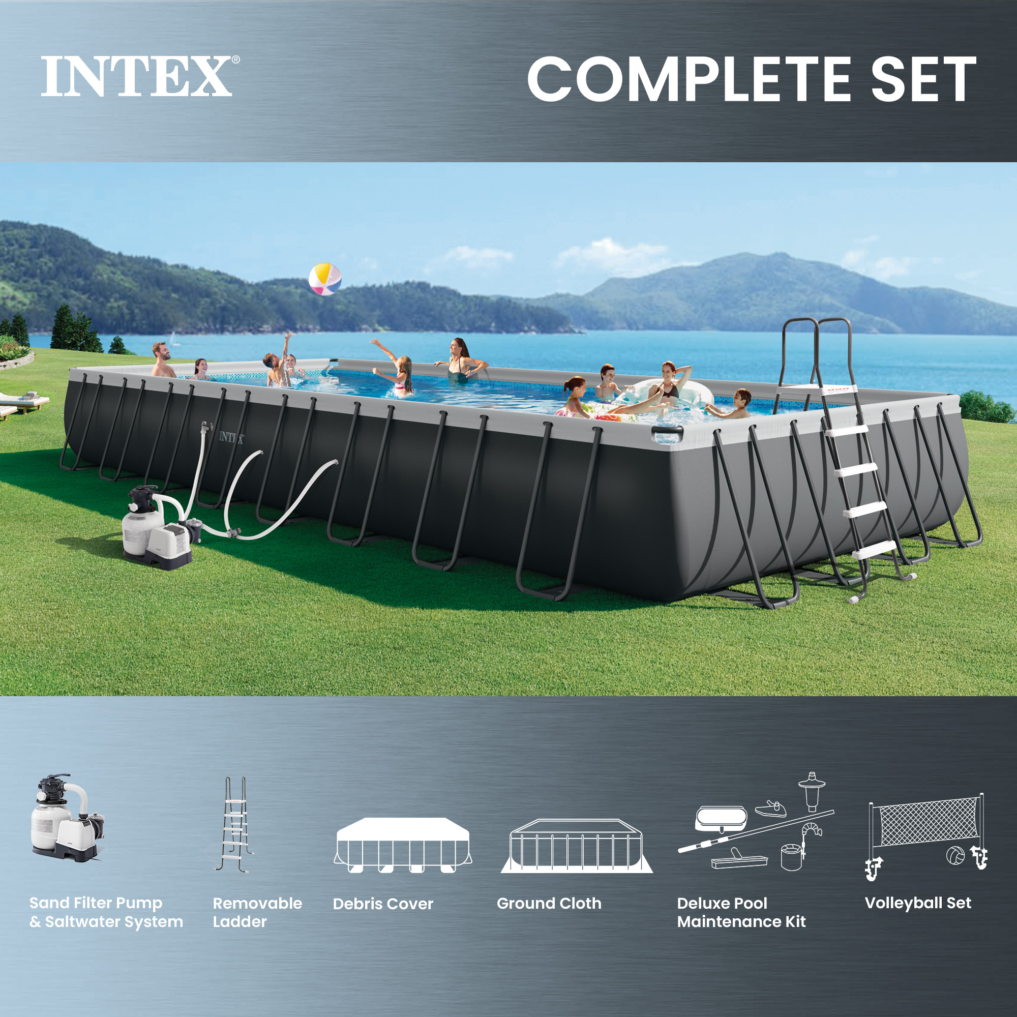 プールセット Intex 32' x 16' x 52