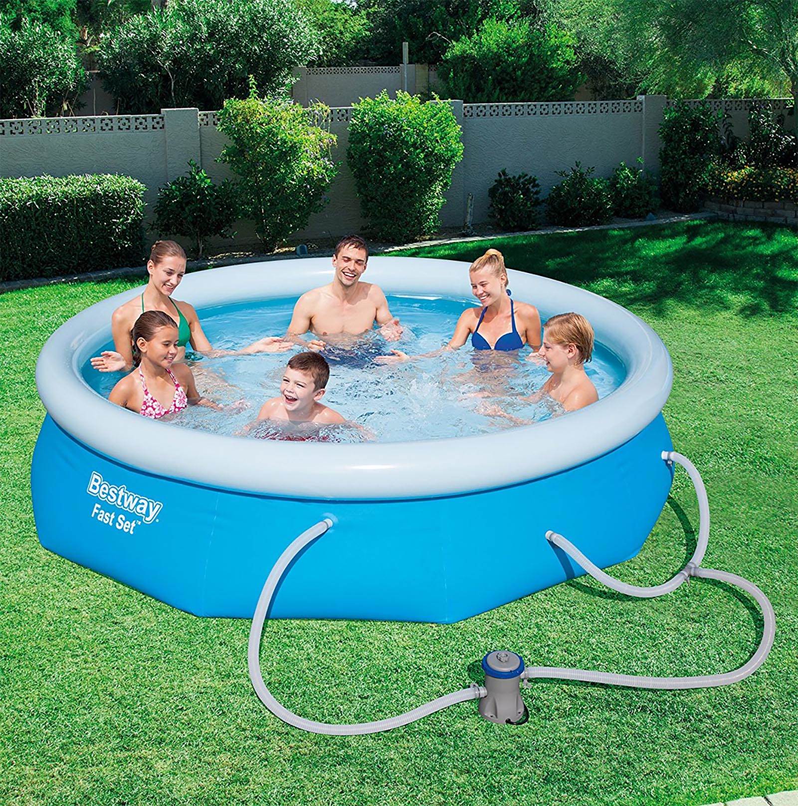 Bestway 10'x30" Fast Set Inflatable Above Ground Pool w ...