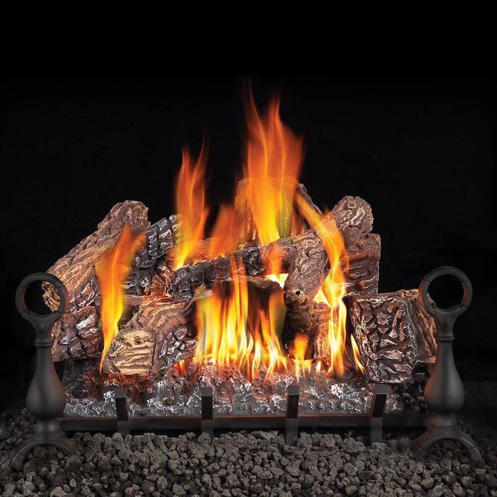 Fiberglow 18 Inch Vented Log Burner Set Insert for Natural Gas