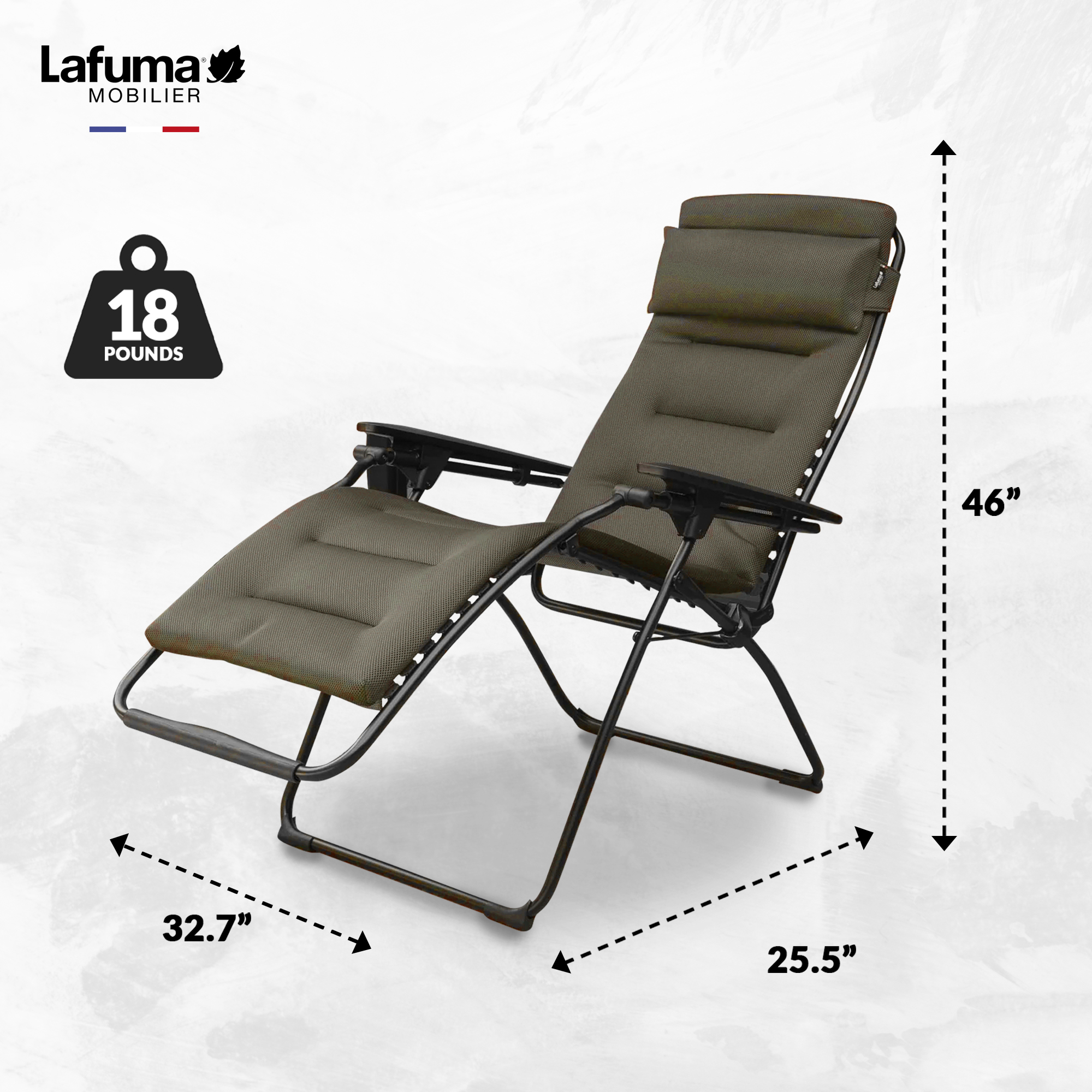 Lafuma Futura Air Comfort Zero Gravity Indoor Outdoor Recliner 
