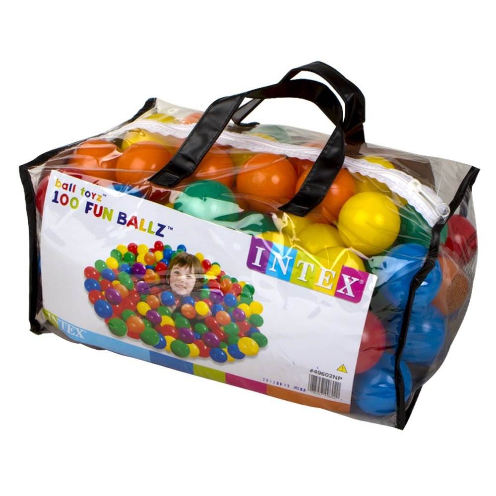 100 Pack Intex Small Plastic MultiColored Fun Ballz For A Ball Pit (2