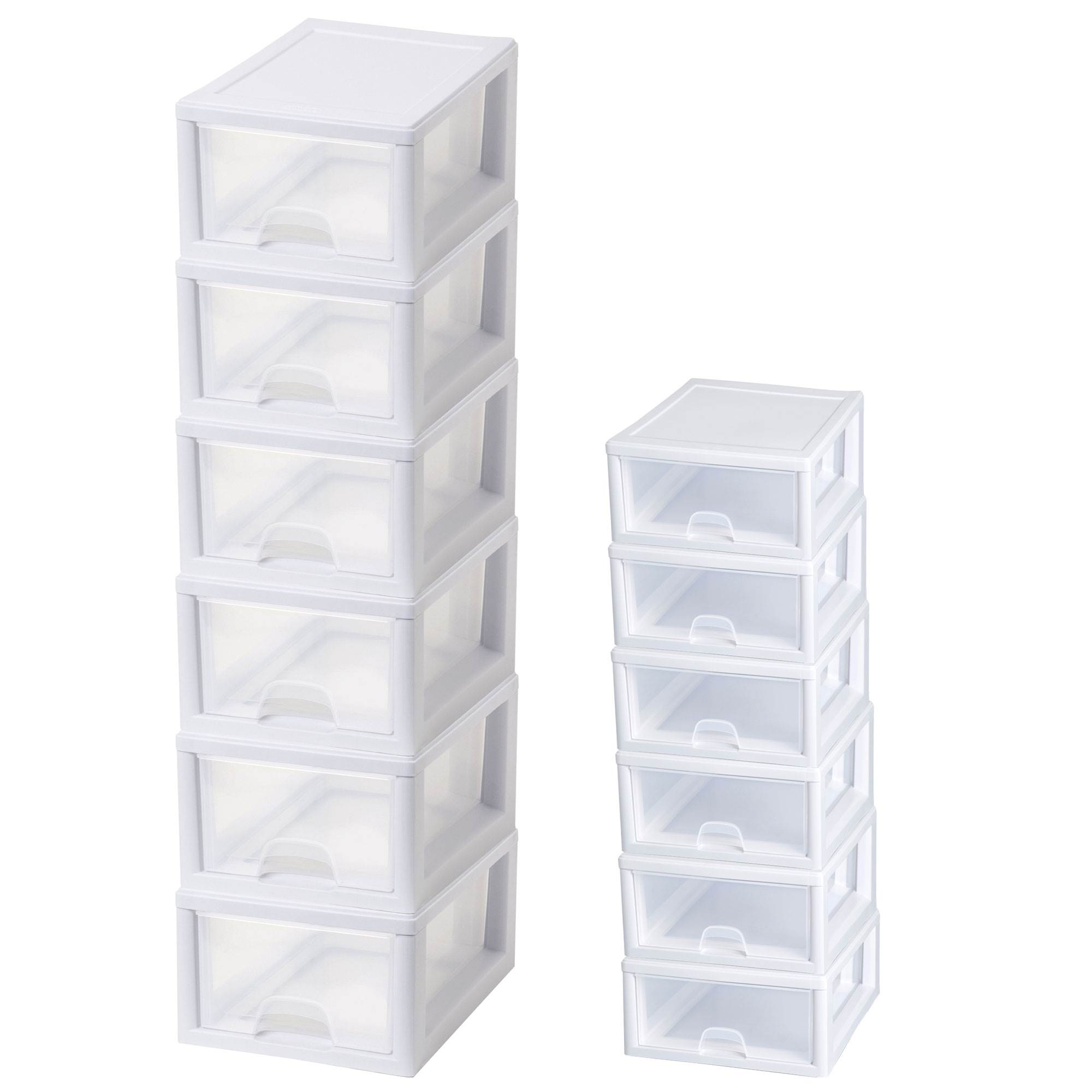 Sterilite 16 Qt Clear Stacking Storage Drawer Container 6 Pack