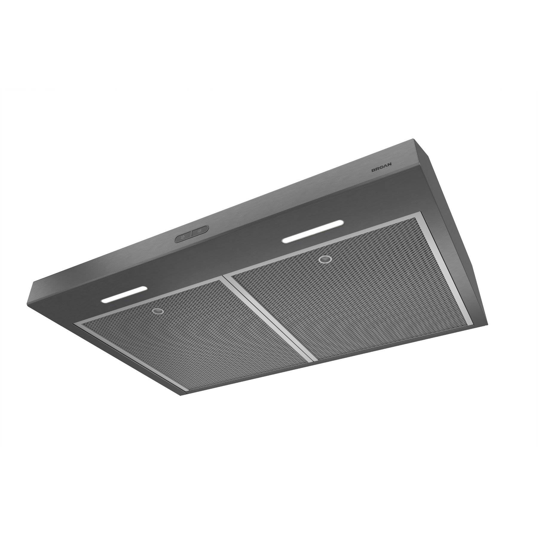 Broan 30 Inch CFM 1.2 Sones Black Stainless Steel Kitchen Range Hood