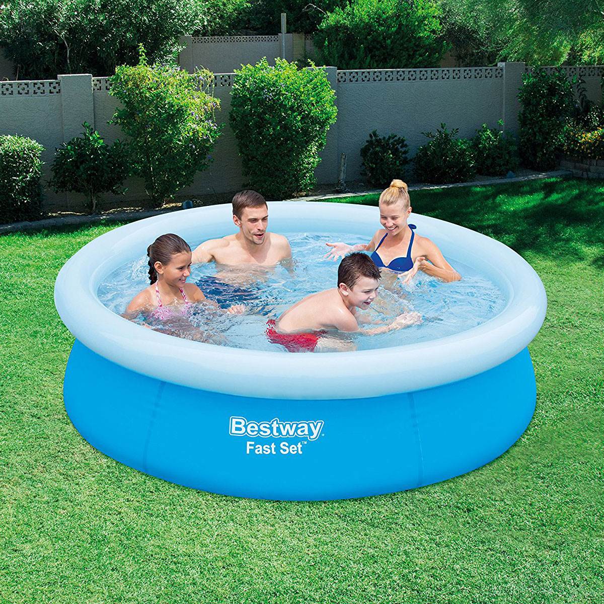 Creatice Bestway Above Ground Fast Set Swimming Pool Blue for Living room