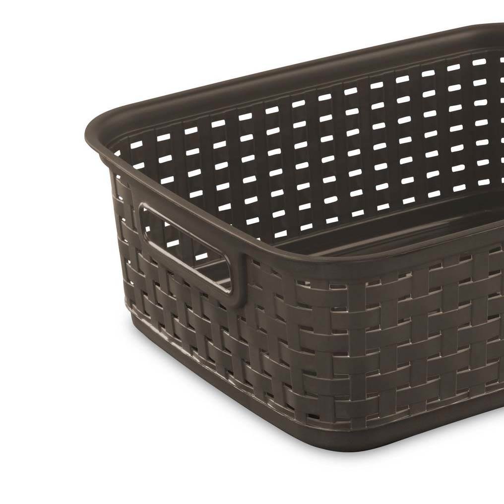 Sterilite Decorative Wicker Style Short Weave Storage