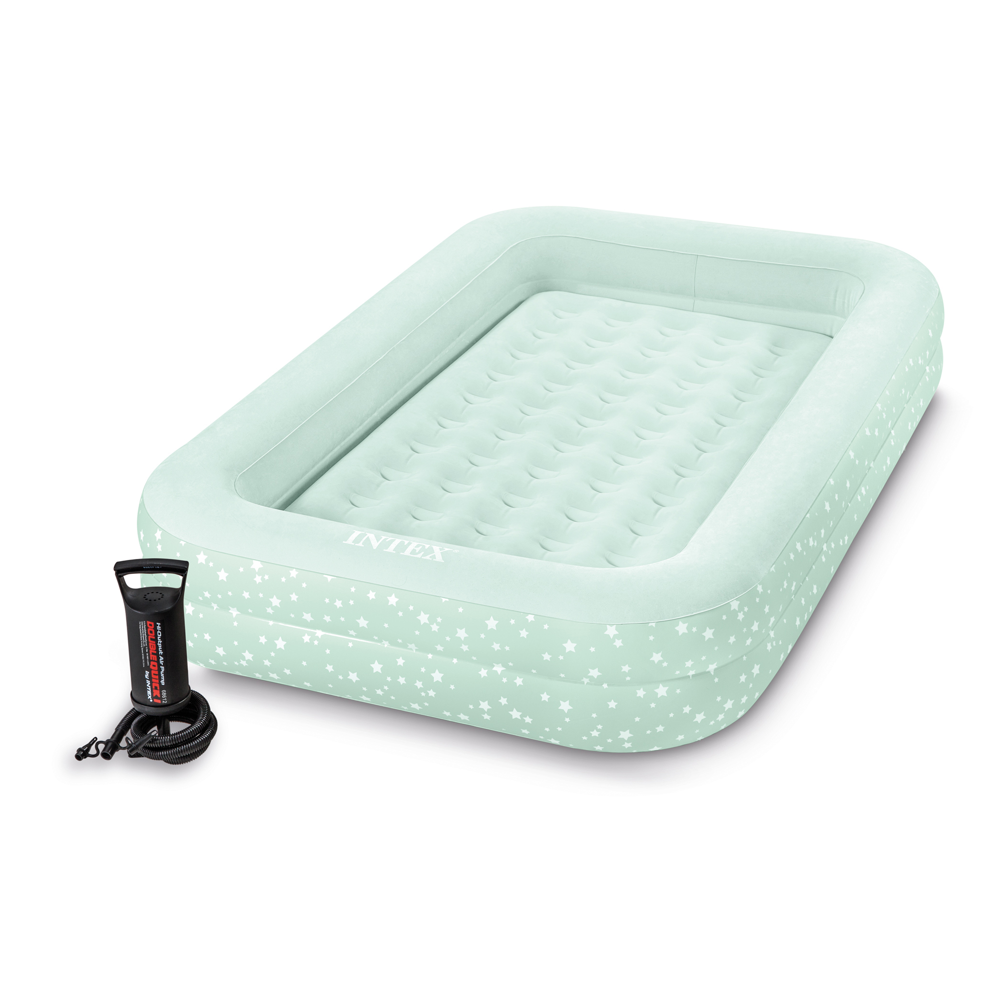 Intex Kids Travel Air Mattress Inflatable Bed with Raised Sides and Hand Pump - Bild 12 von 12