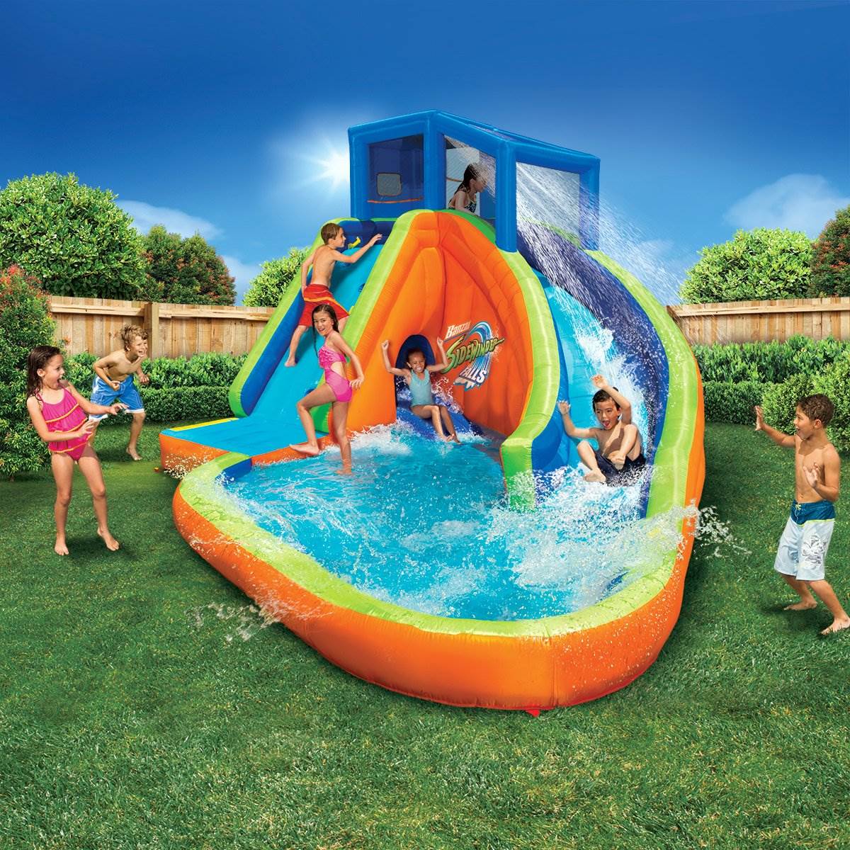 banzai sidewinder falls inflatable water slide