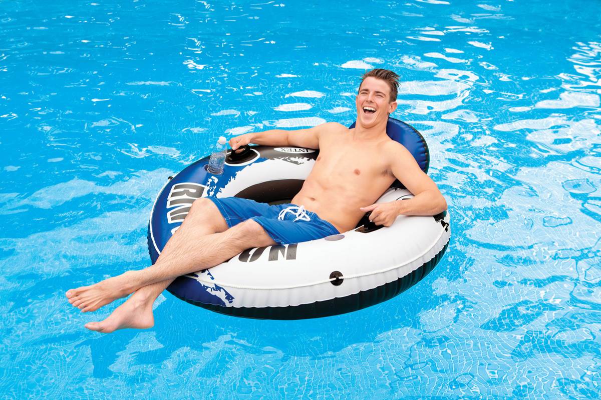 Intex River Run Inflatable Floating Water Tube Lake Pool Ocean Raft ...