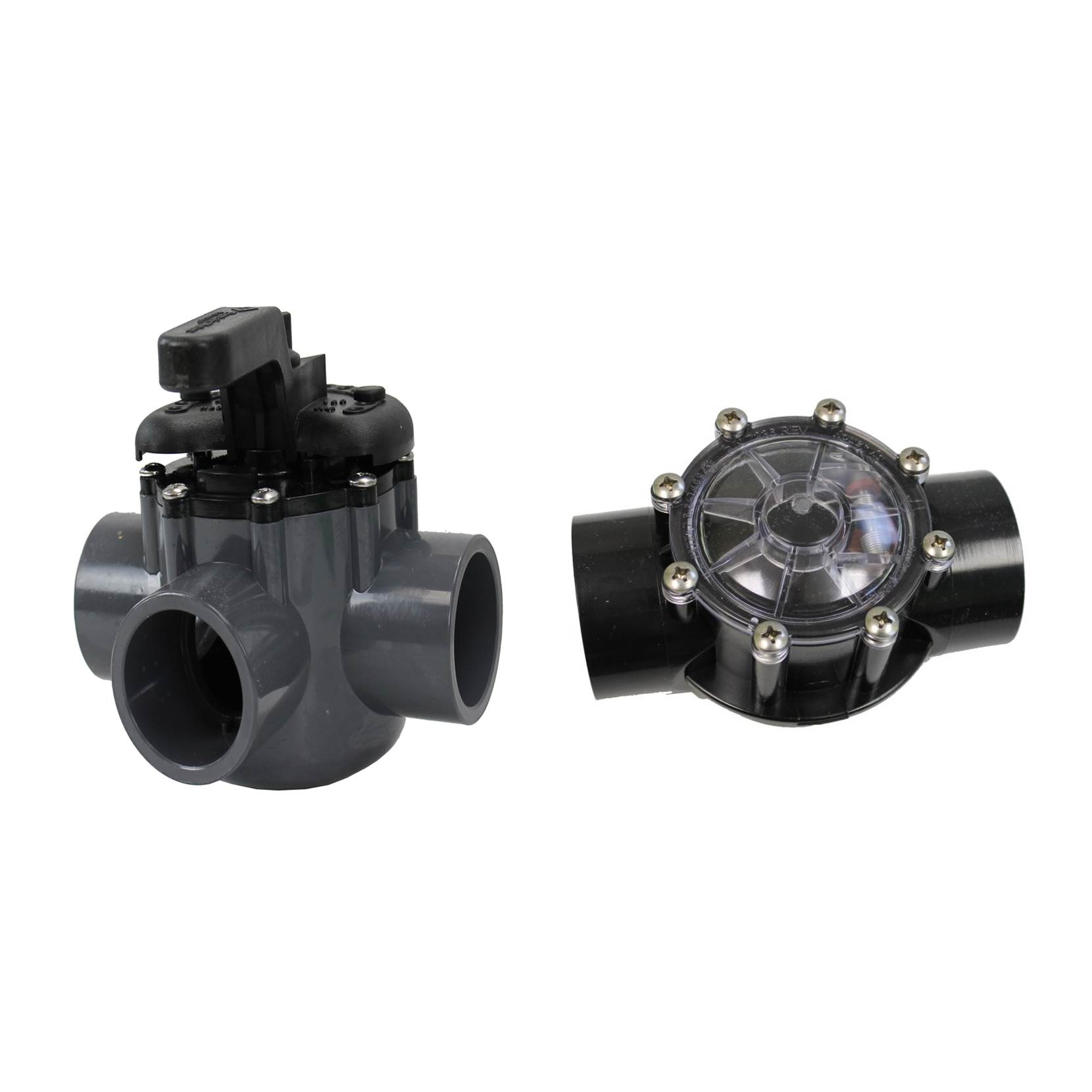 Pentair 1.5" PVC 3Way Water Diverter Valve + Jandy 1.5"2" 180 Degrees