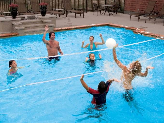 Swimways Poolside 24 Volleyball Net Swimming Pool Water Game Set 2 