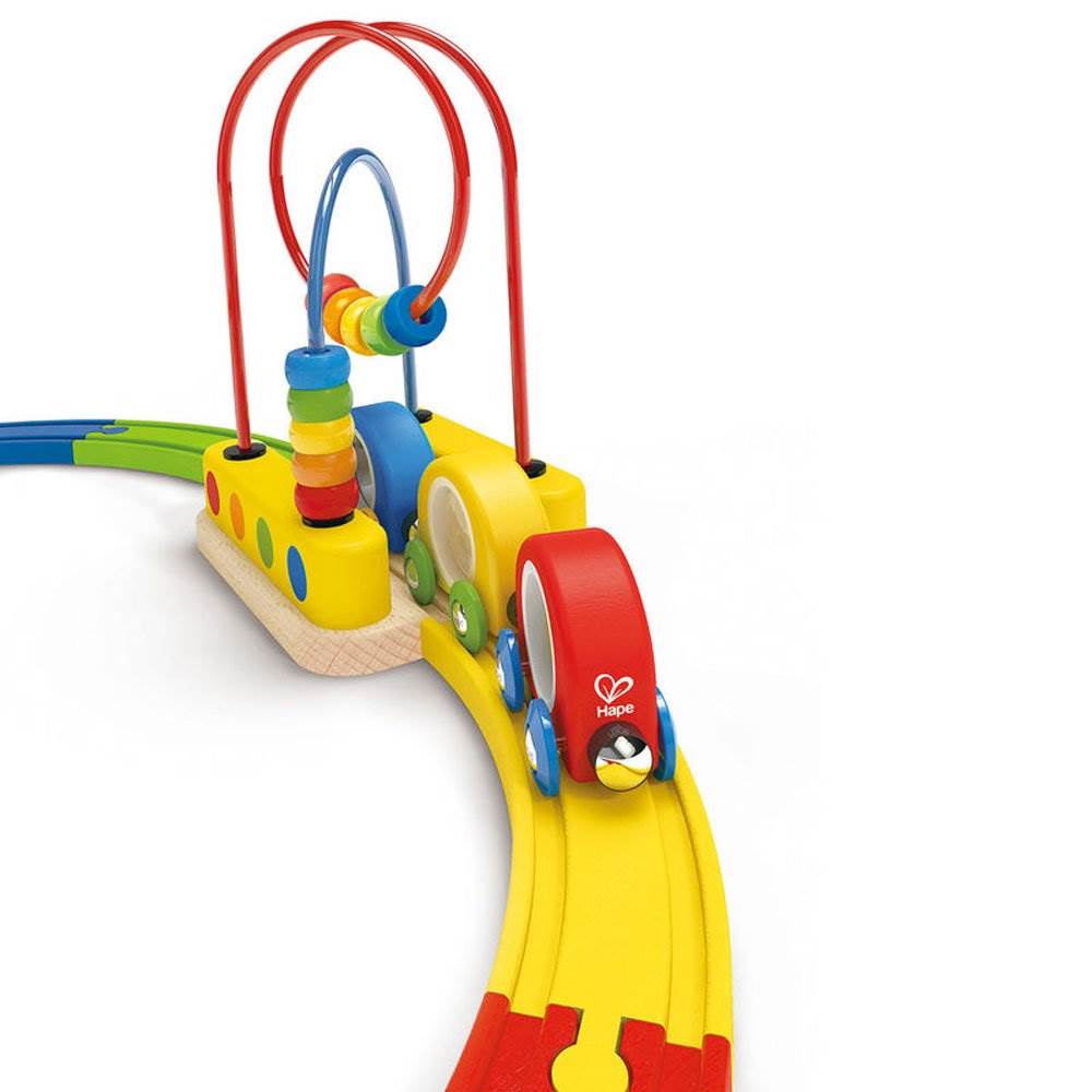 hape wooden railway table play set