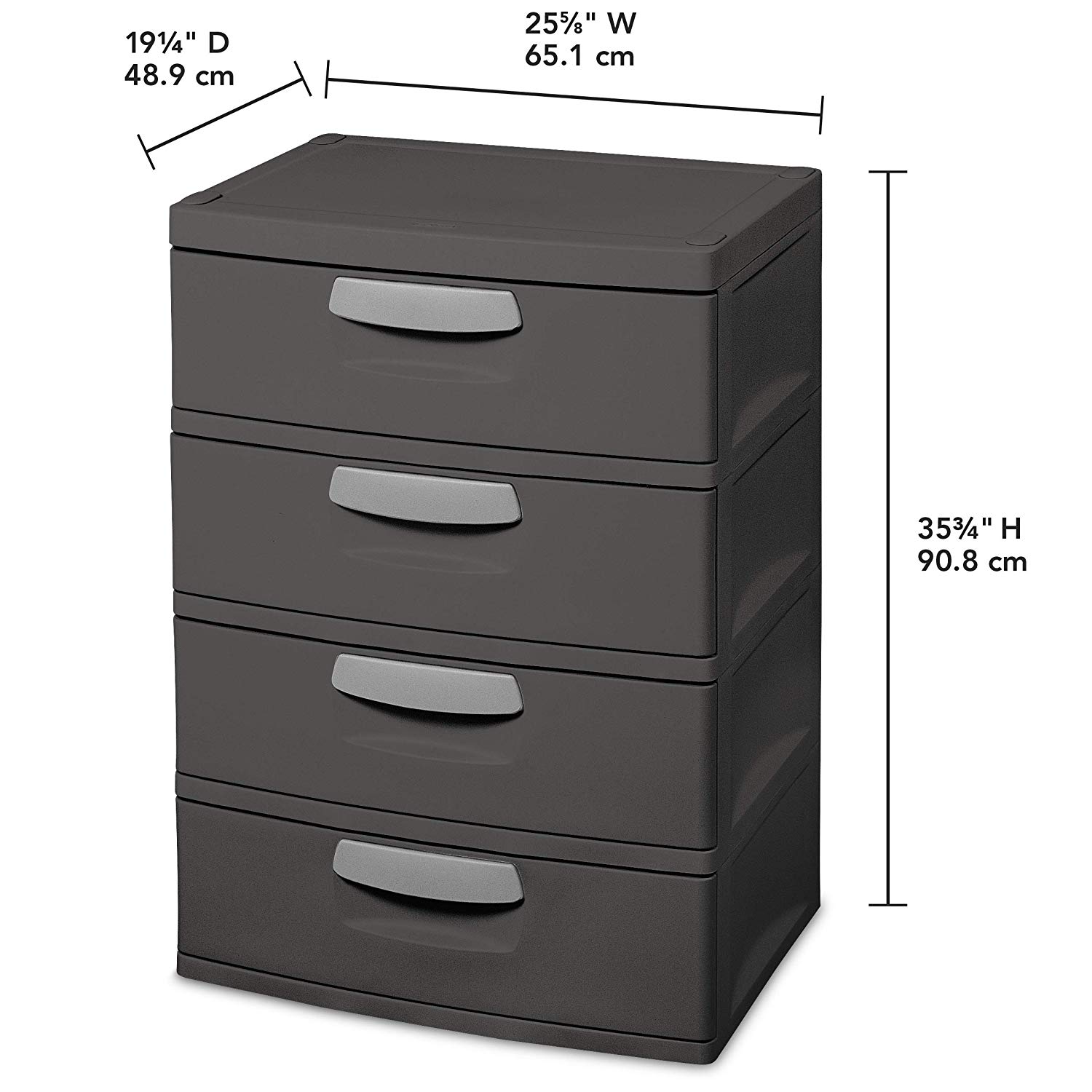 Sterilite 4Drawer HeavyDuty Gray Storage Unit With Black Handles (6 Pack) eBay