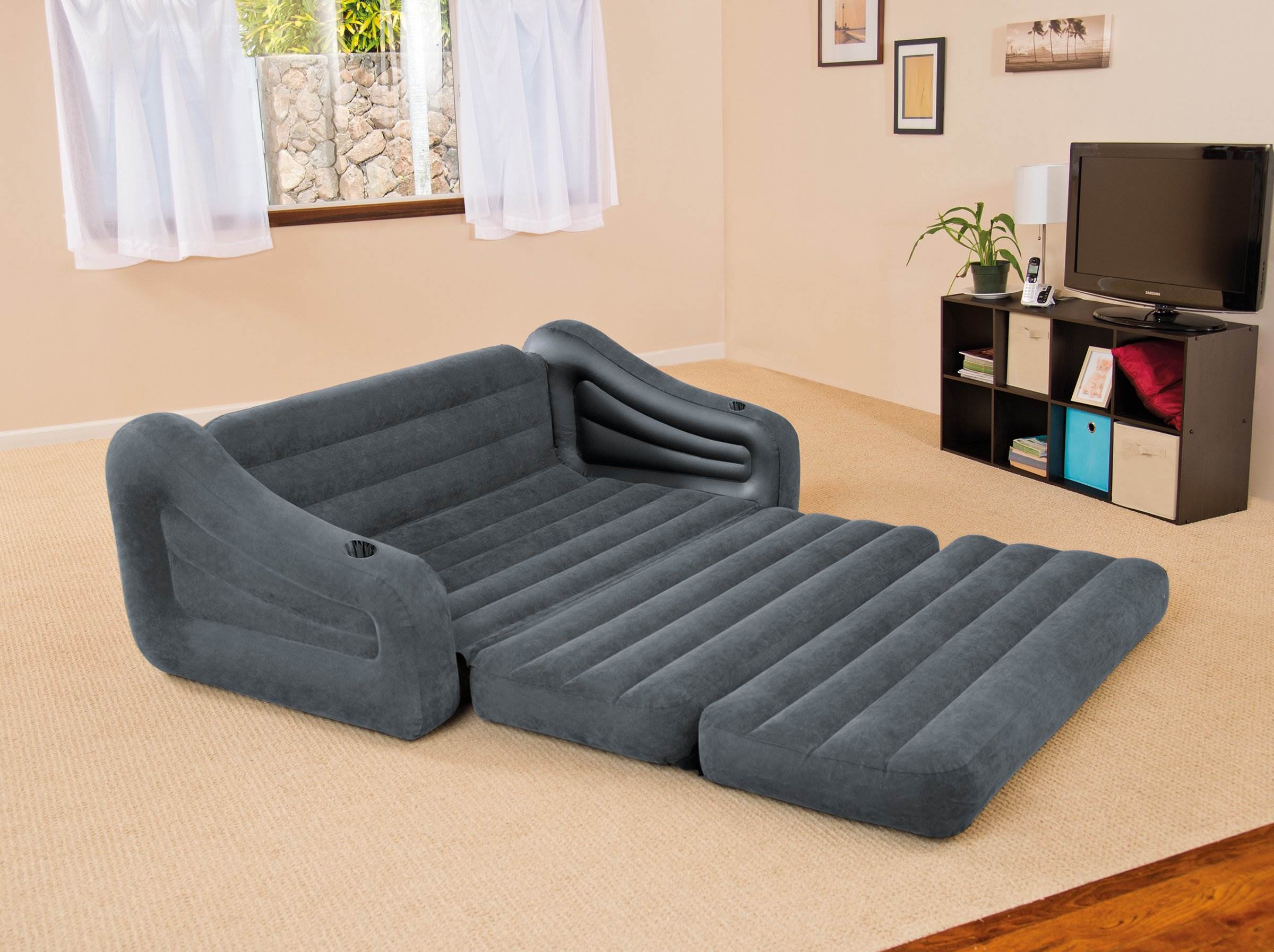 intex inflatable pull out sofa & queen bed
