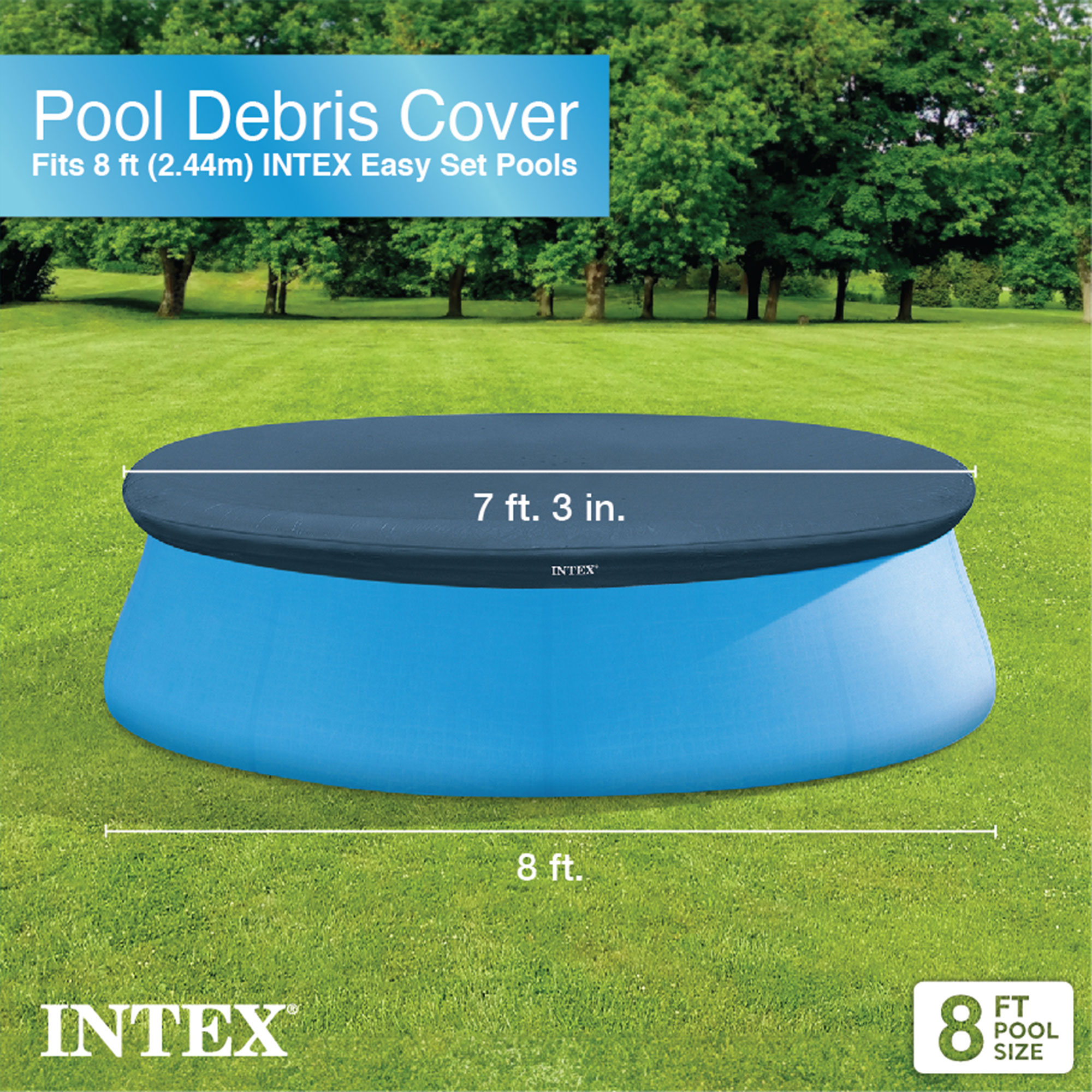 INTEX 8' x 30" Easy Set Inflatable Above Ground Swimming Pool with Pump & Cover - Picture 10 of 10