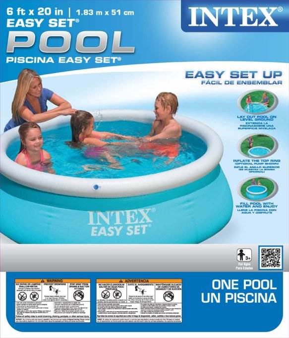 new summer Intex 6ft x20In Easy Set family inflatable pool above ground swimming
