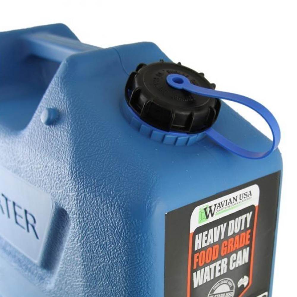 Wavian USA 5 Gallon Plastic Water Jug Can with Easy Pour