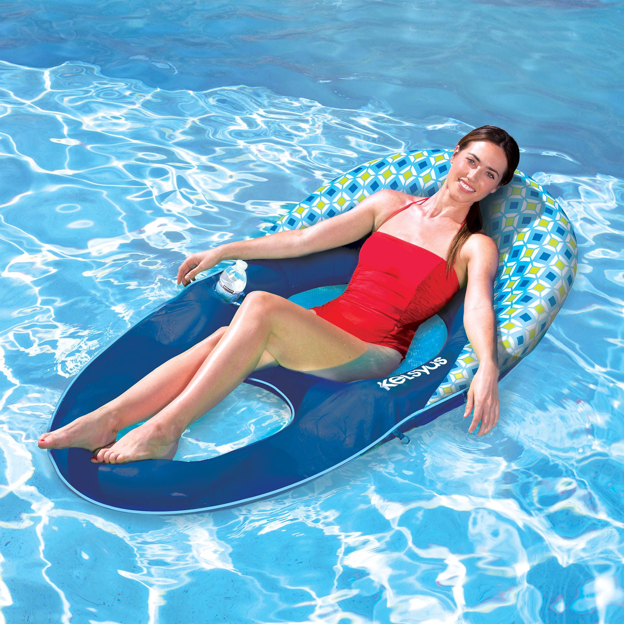 Kelsyus Deluxe Inflatable Mesh Floating Chaise Swimming ...