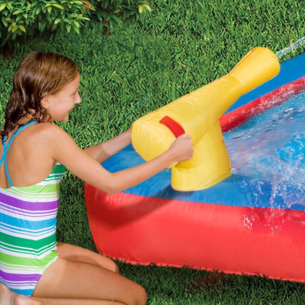 banzai hydro blast inflatable water park with slides & water cannons stores