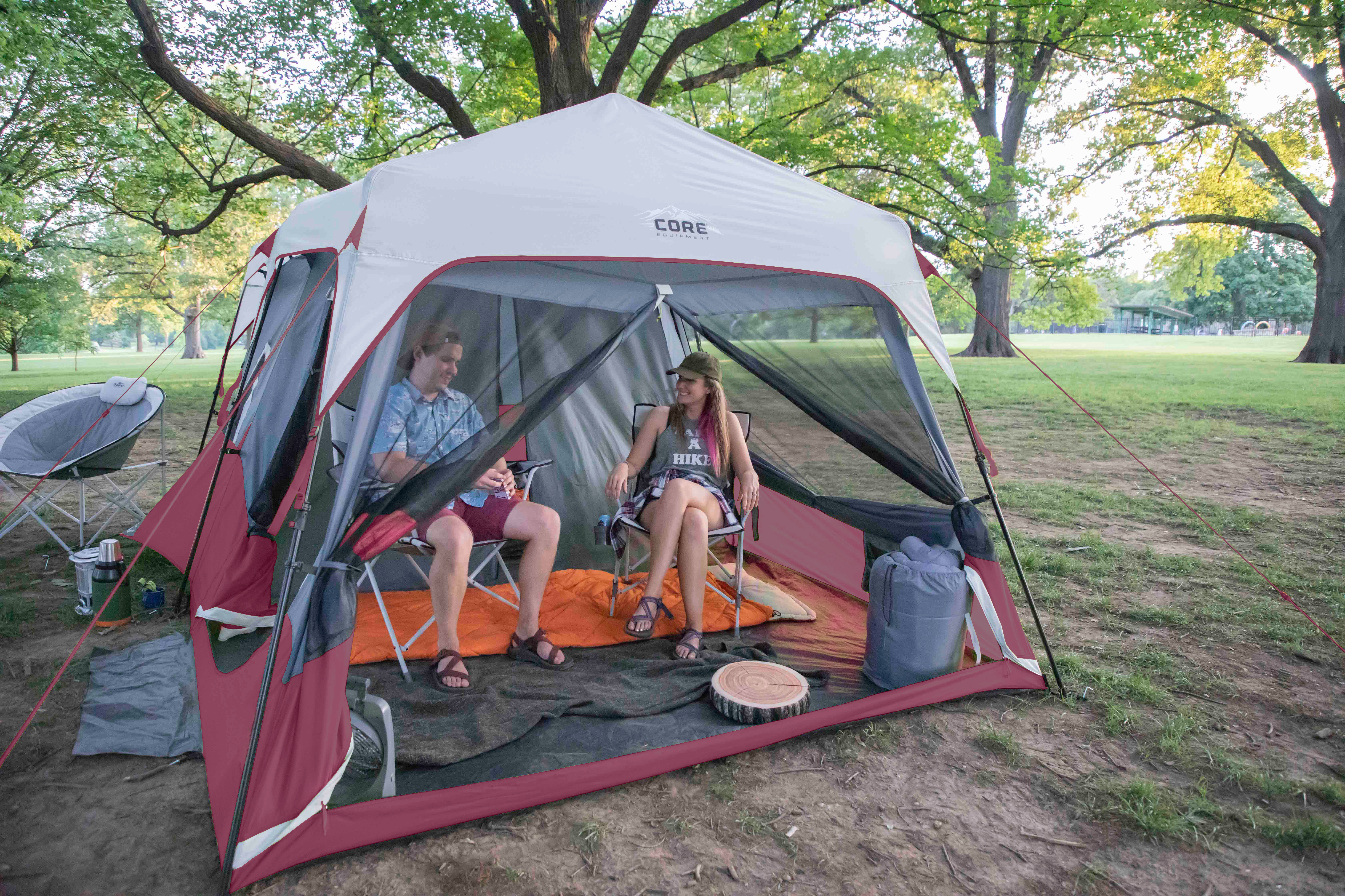 CORE Instant Cabin 14 x 9 Foot 9 Person Cabin Tent, Red (Damaged) eBay