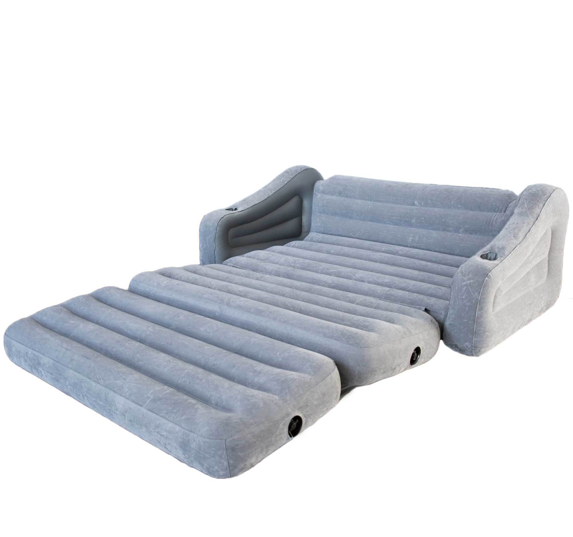 Intex Inflatable Sofa and Queen Air Mattress with Cordless Electric Air