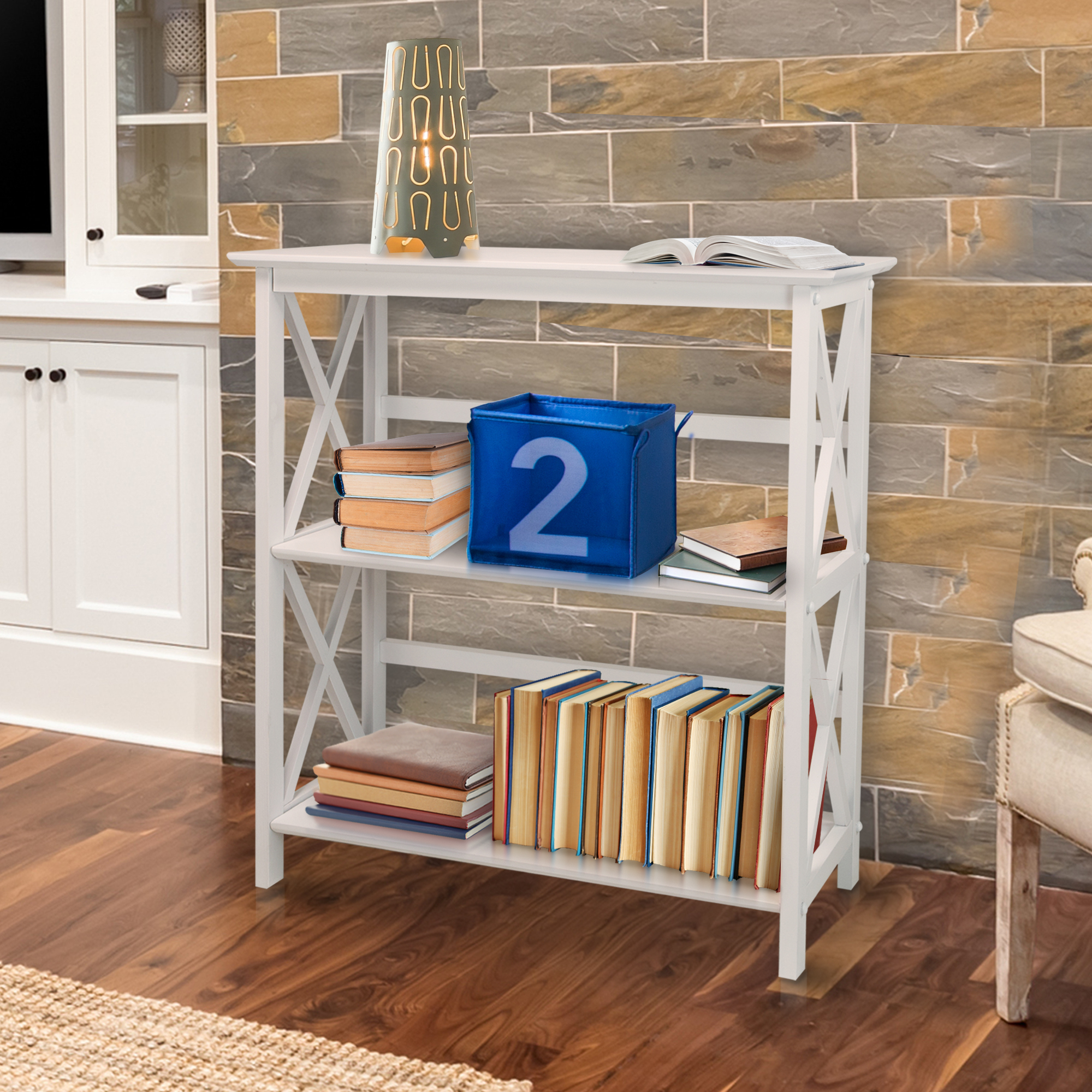 Casual Home Montego 3 Shelf X Design Folding Stackable ...