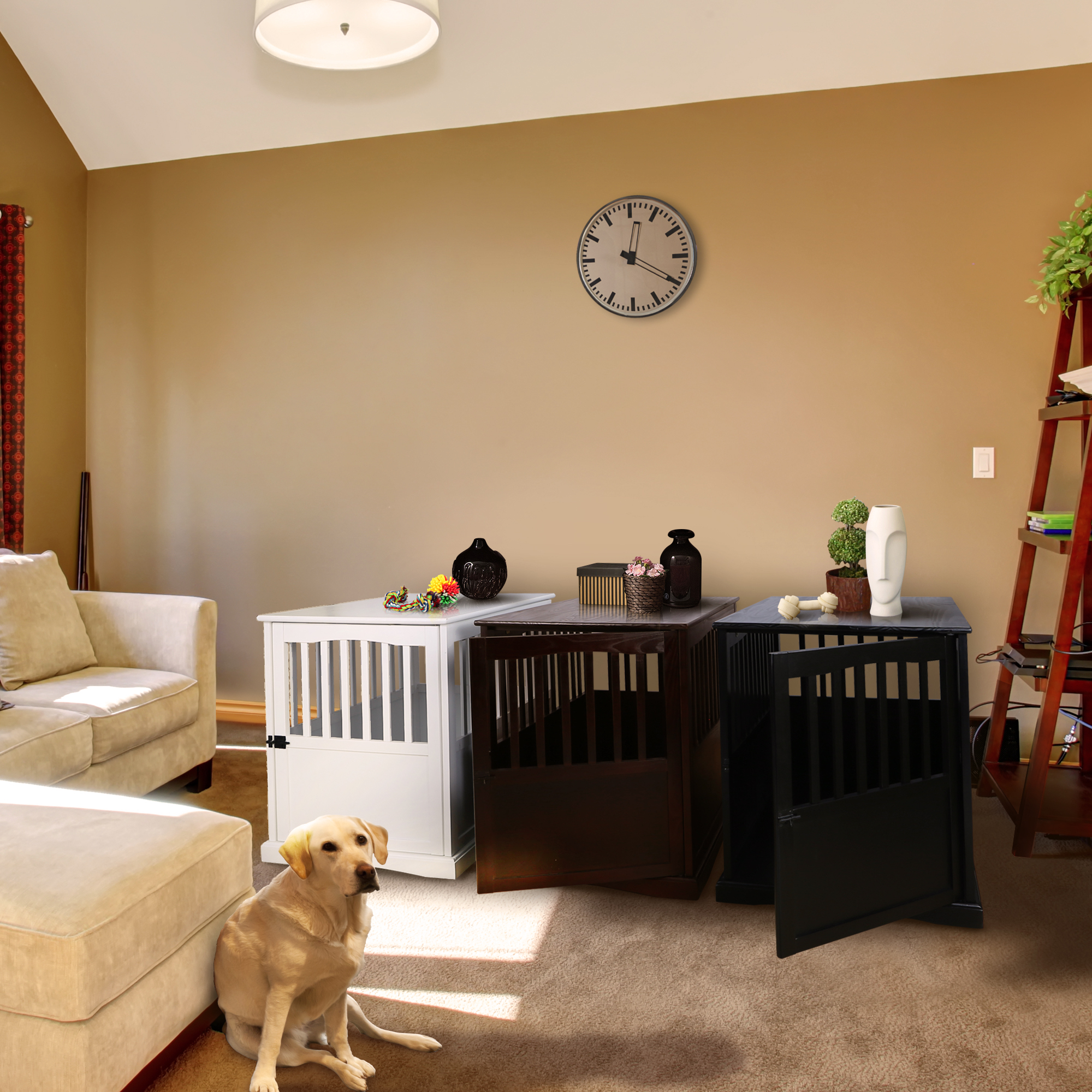 Casual Home White Wooden Pet Crate End Table 27.75 Inches High