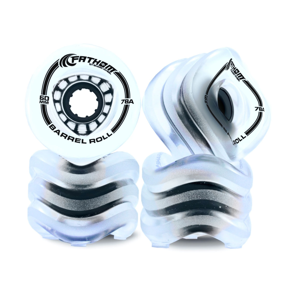 Fathom by Shark Wheel 60MM Reef 4-Piece Innovative Skateboard Wheel Set Black