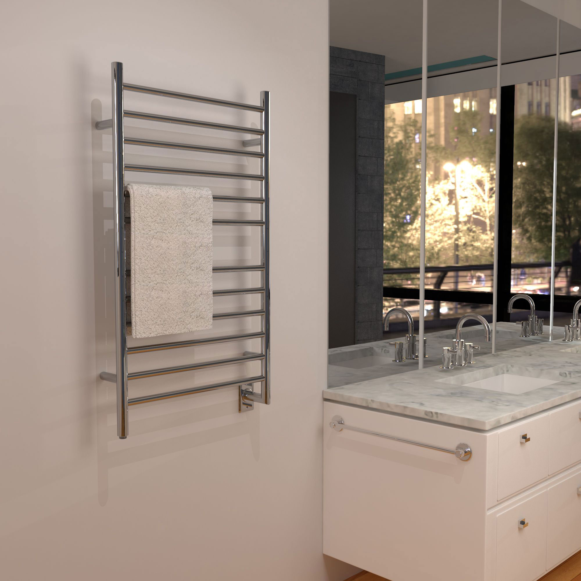 Amba RWHLSP Radiant Straight Hardwired Wall Mounted Towel Warmer