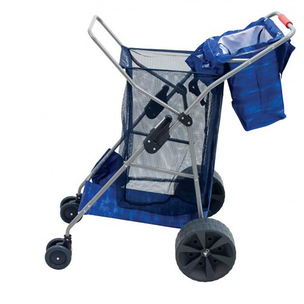 Rio Brands Deluxe Wonder Wheeler Portable Beach Utility Cart, Blue 