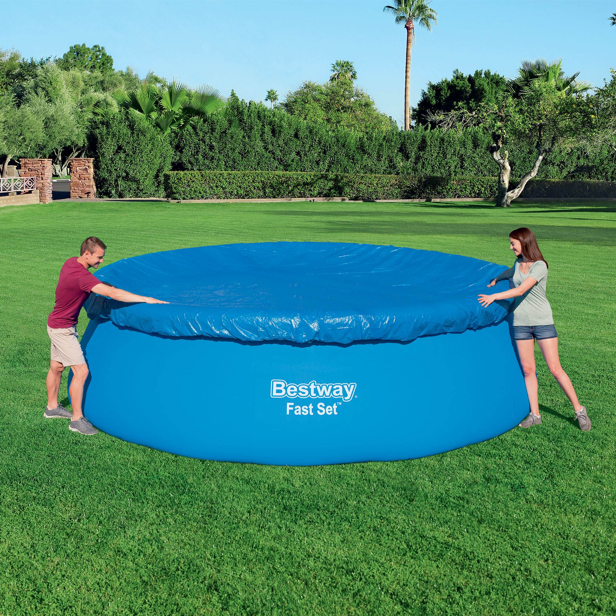 Bestway 58035e Flowclear Fast Set Pool Debris Cover For 15 Foot Round Pools 821808580354 Ebay