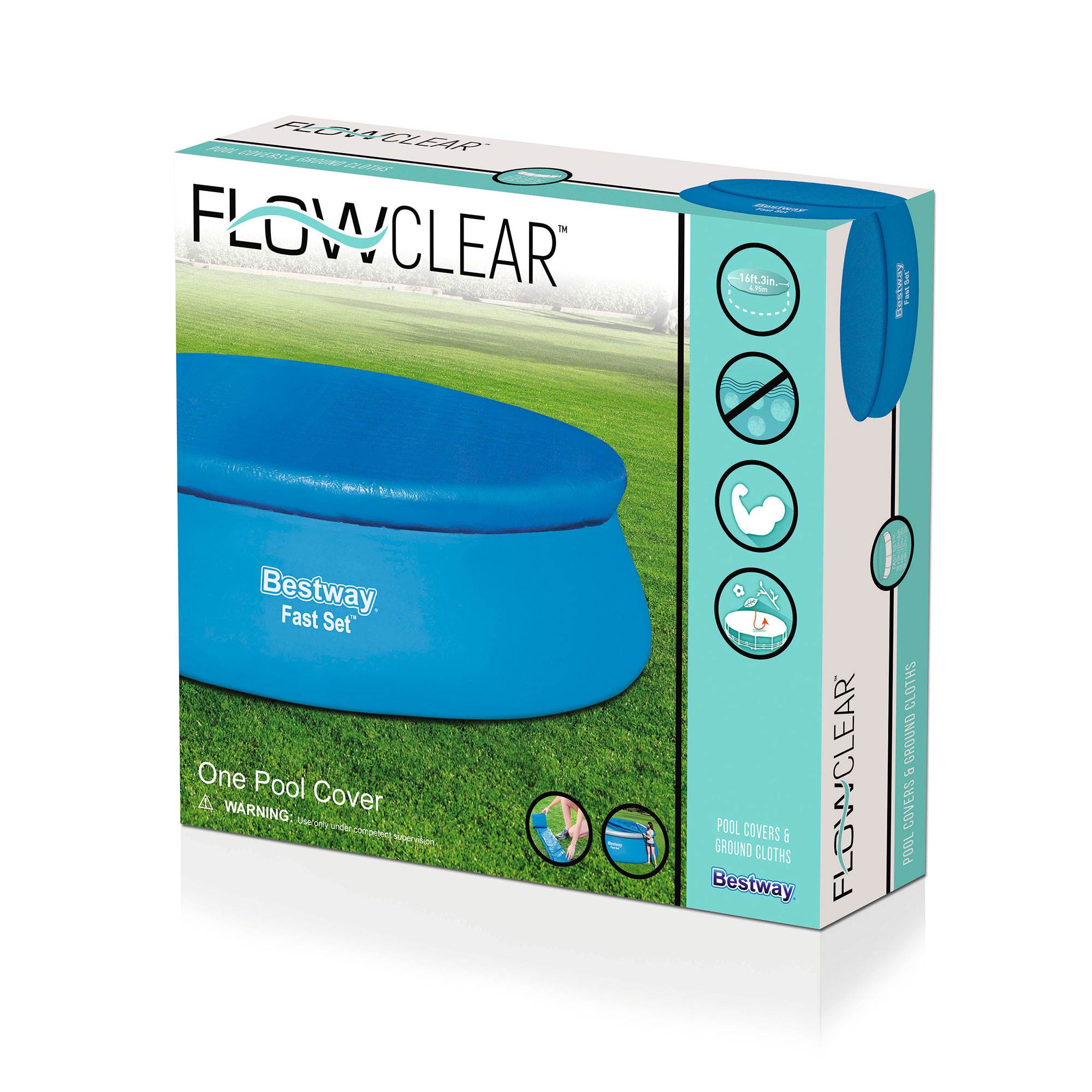 Bestway 58035E Flowclear Fast Set Pool Debris Cover for 15 Foot Round
