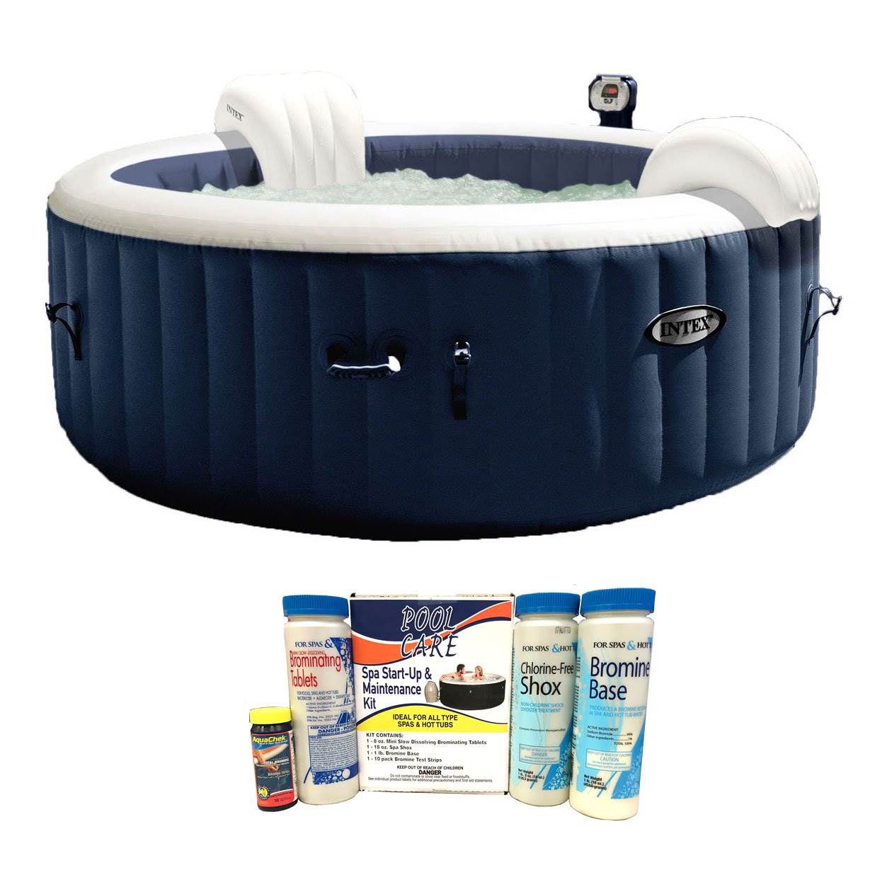 Intex 28405E Pure Spa 4-Person Inflatable Hot Tub w/ Chemical ...