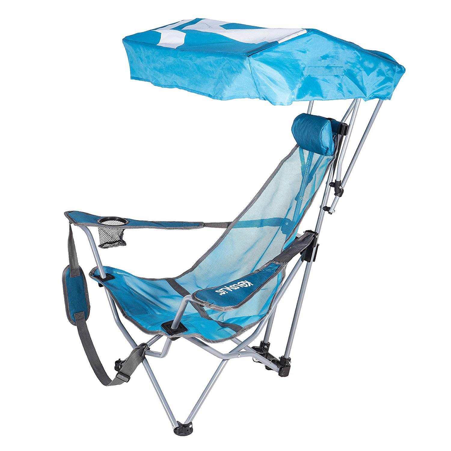 Kelsyus Backpack Beach Camping Folding Lawn Chair with Canopy, Teal