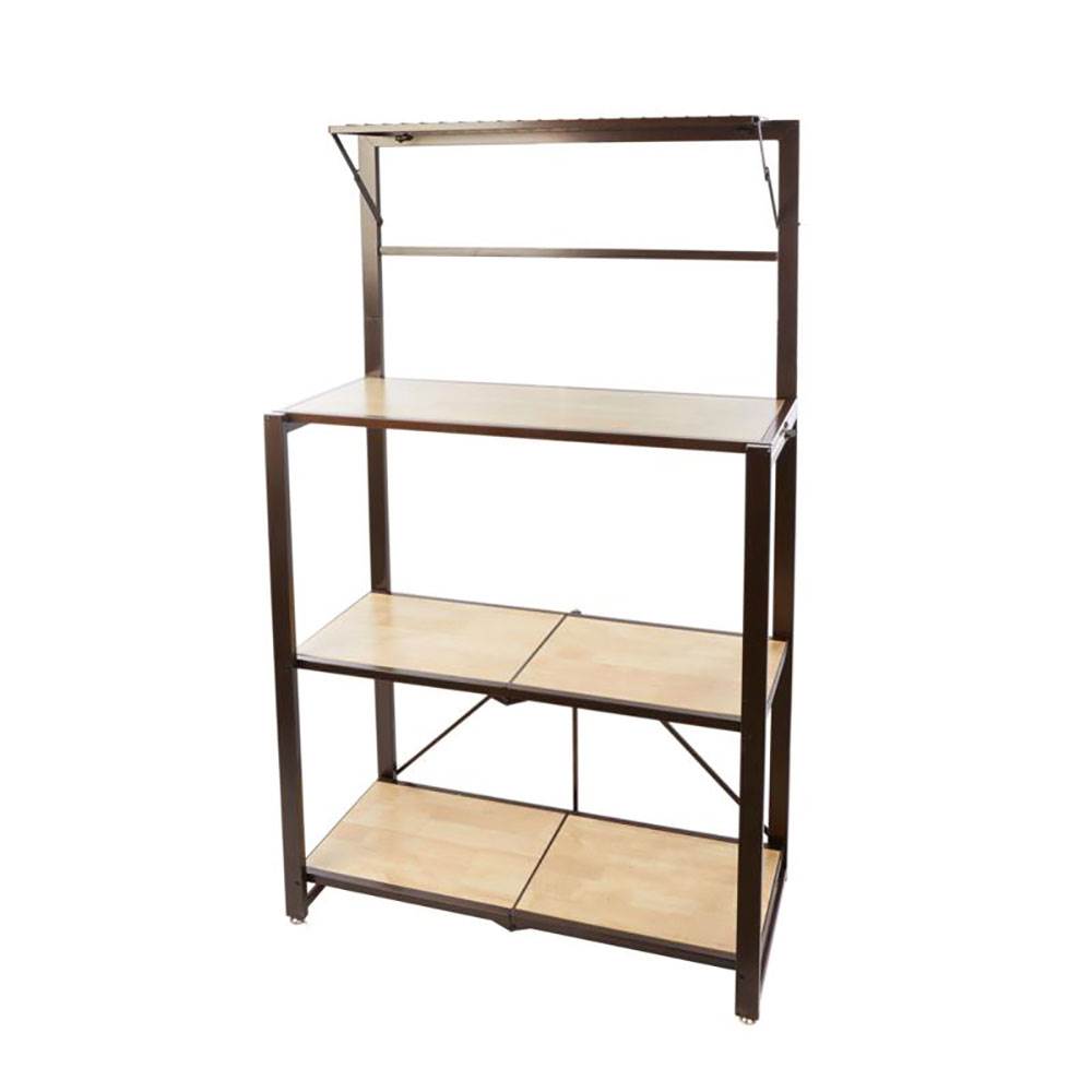 Origami Heavy Duty Organizational Baker's Rack w/ MDF Shelf, Brown