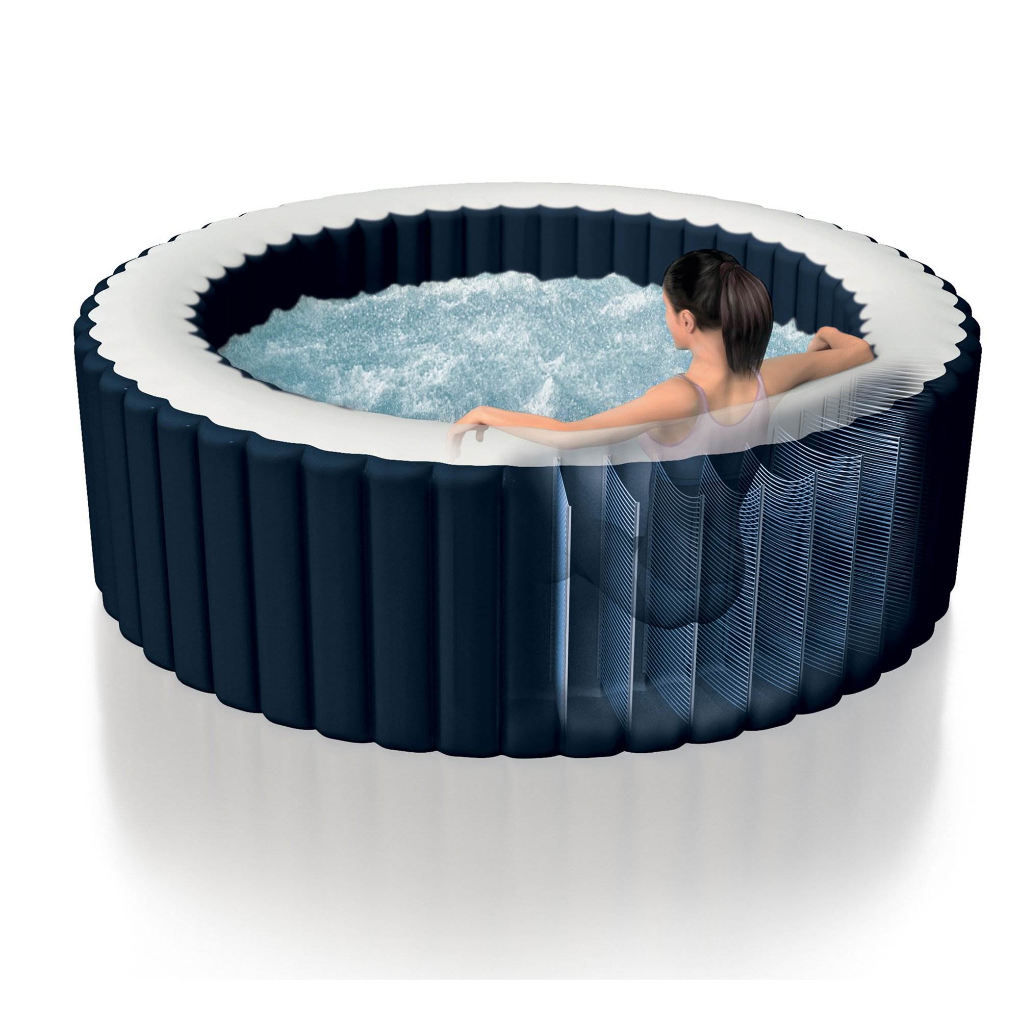 Intex 28405E Pure Spa 4-Person Inflatable Heated Hot Tub With Soft Foam ...