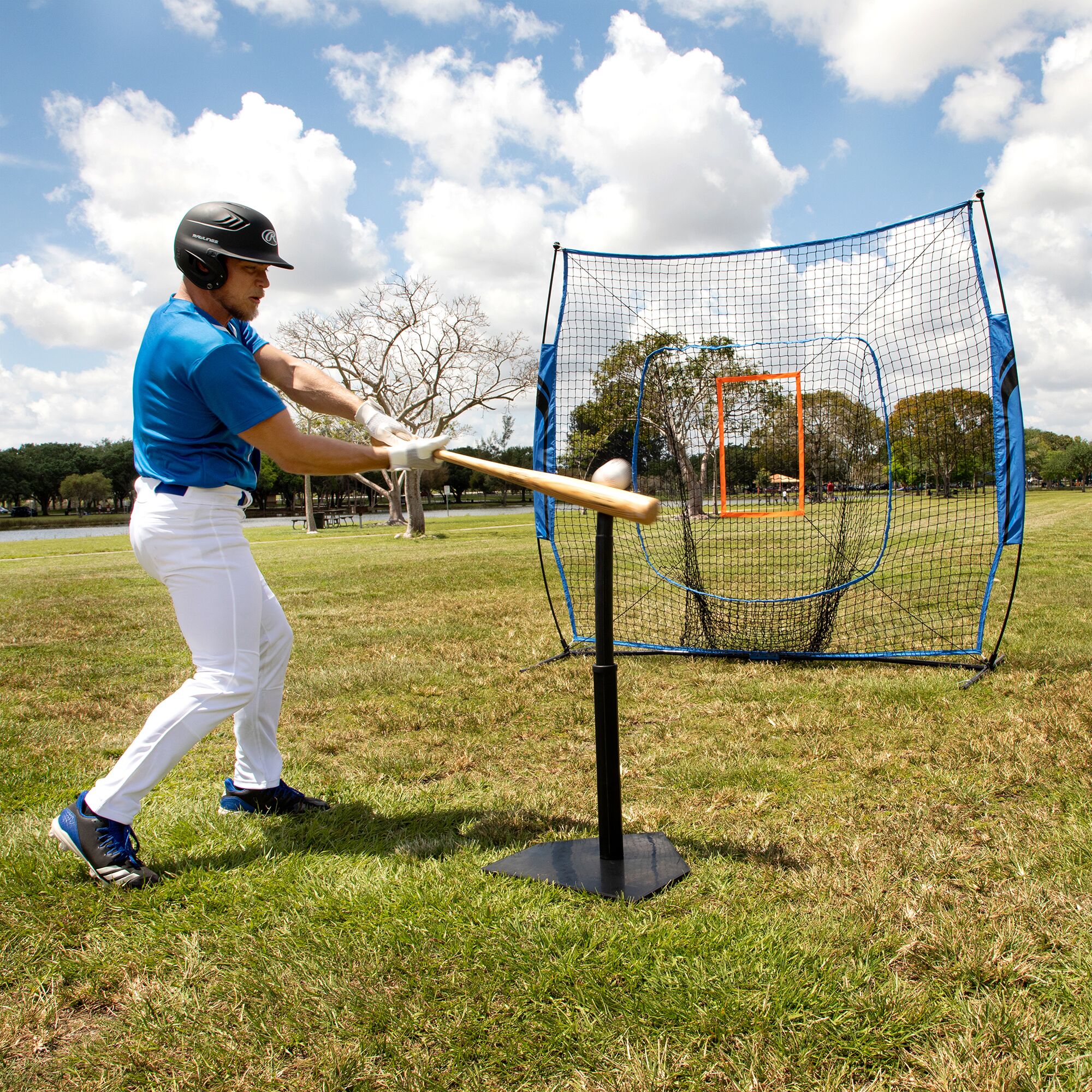 Training Equipment Baseball Fiberglass Pitching/Batting Net, Blue and ...