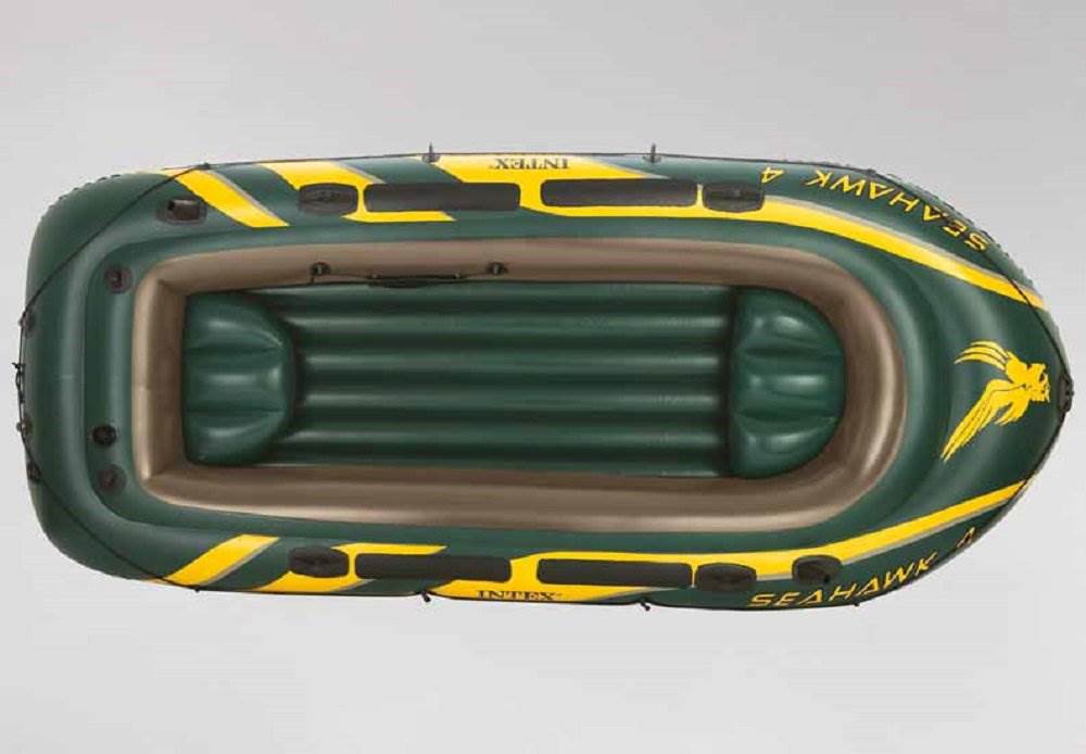 Intex Seahawk 4 Inflatable Raft Set and 2 Transom Mount Boat Trolling