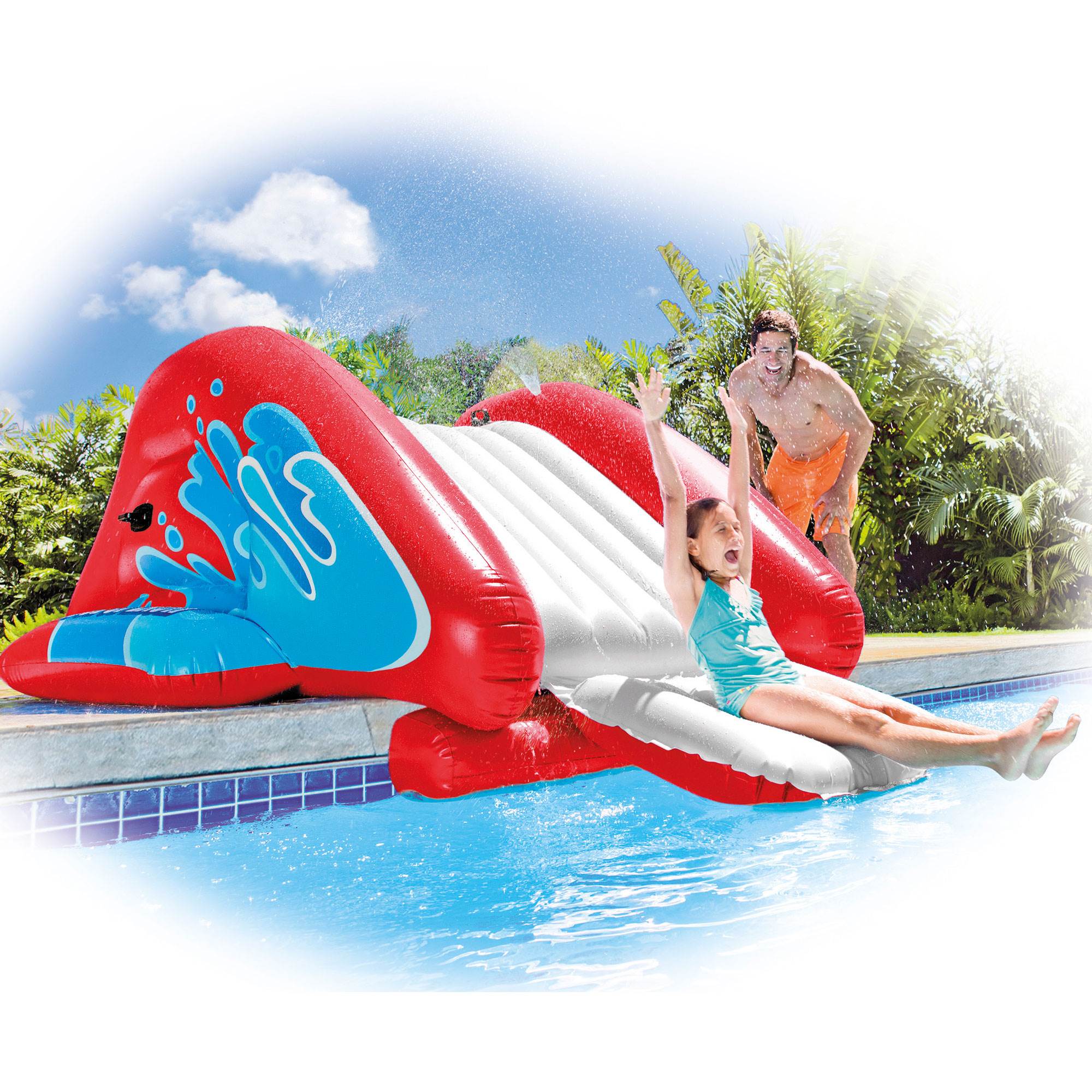 Intex Kool Splash Inflatable Pool Water Slide Play Center With Sprayer Red Ebay