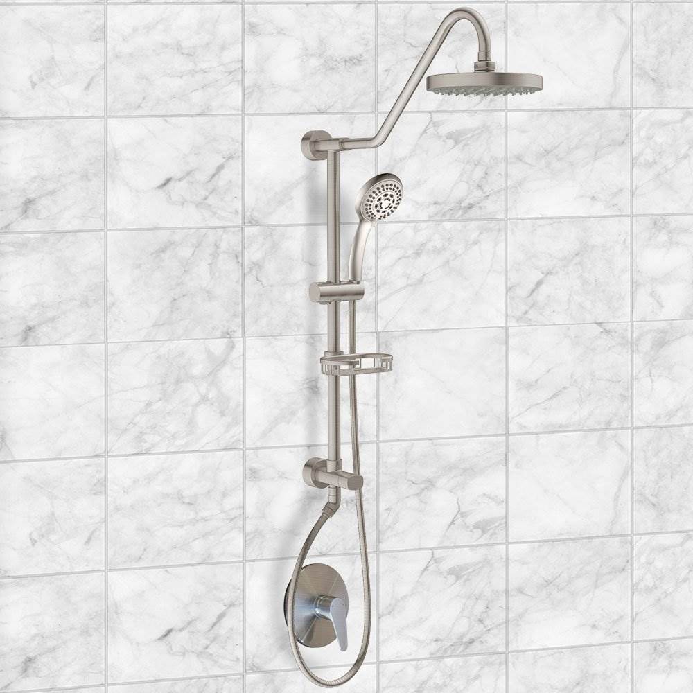 Pulse ShowerSpas Kauai III Shower Head Spa System, Brushed Nickel (Open