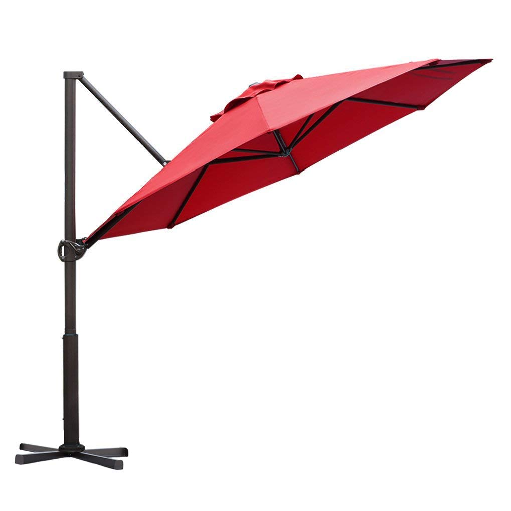 Abba Patio Offset Cantilever 11 Foot Hanging Outdoor Patio Umbrella ...