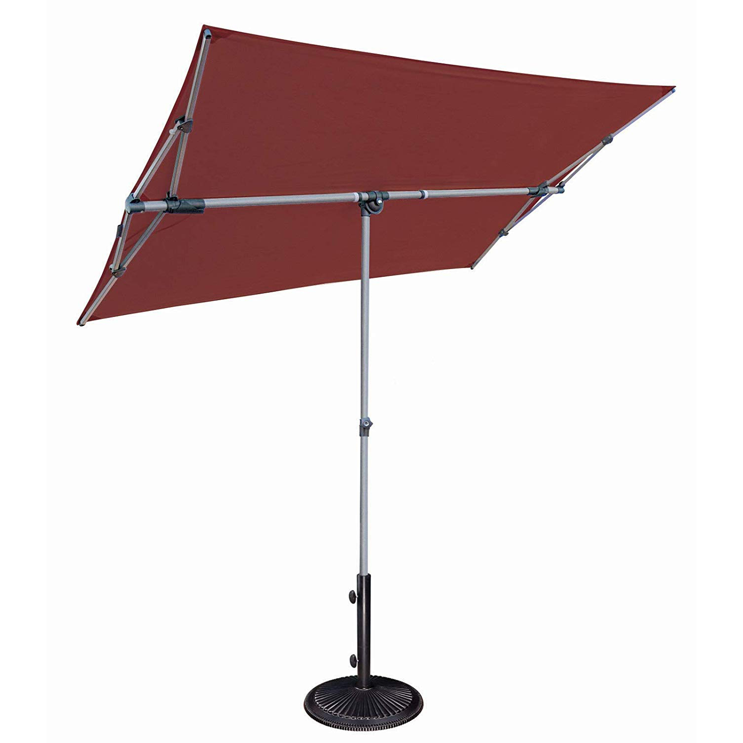 SimplyShade Capri Tilt Rectangle Patio Shade Umbrella, Deep Red (Open